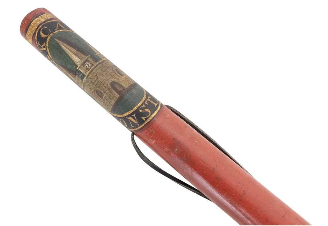 VICTORIAN POLICE CONSTABLE'S STAFF MID/LATE 19TH CENTURY