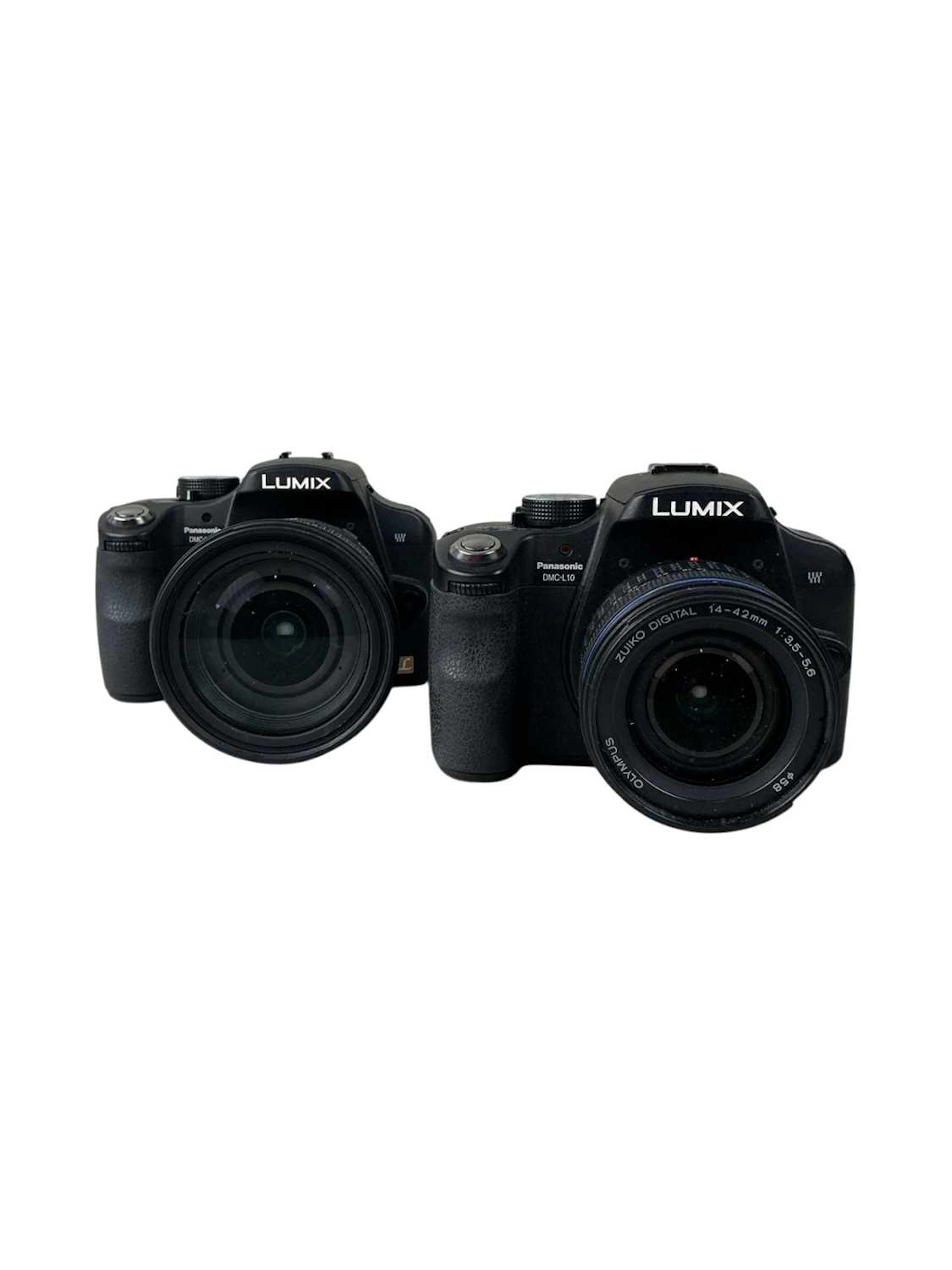 TWO LUMIX DMC-L10 CAMERAS, EARLY 21ST CENTURY AND ANOTHER CAMERA