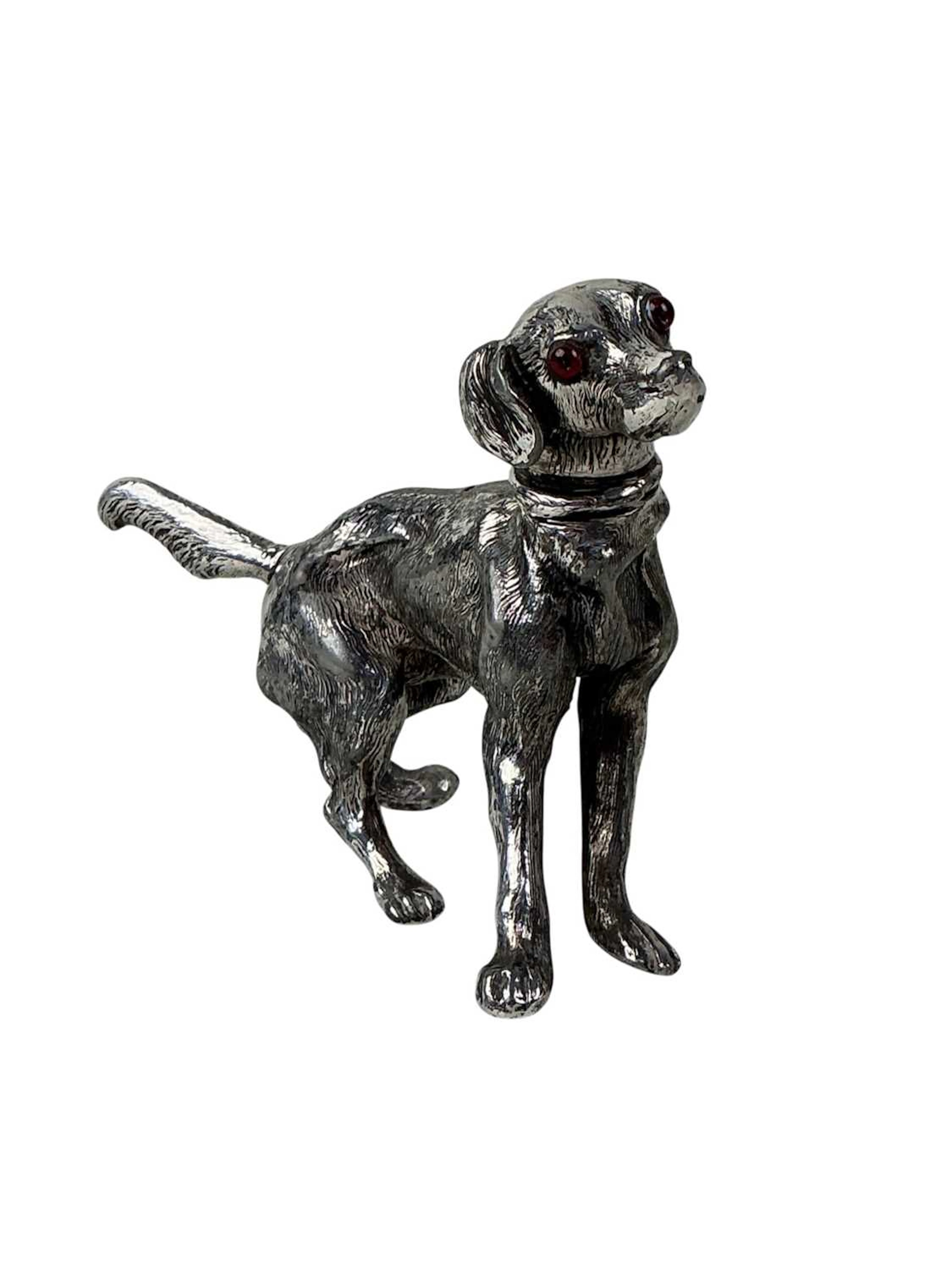 EDWARDIAN TABLE CONDIMENT MODELLED IN THE FORM OF A DOG EARLY 20TH CENTURY