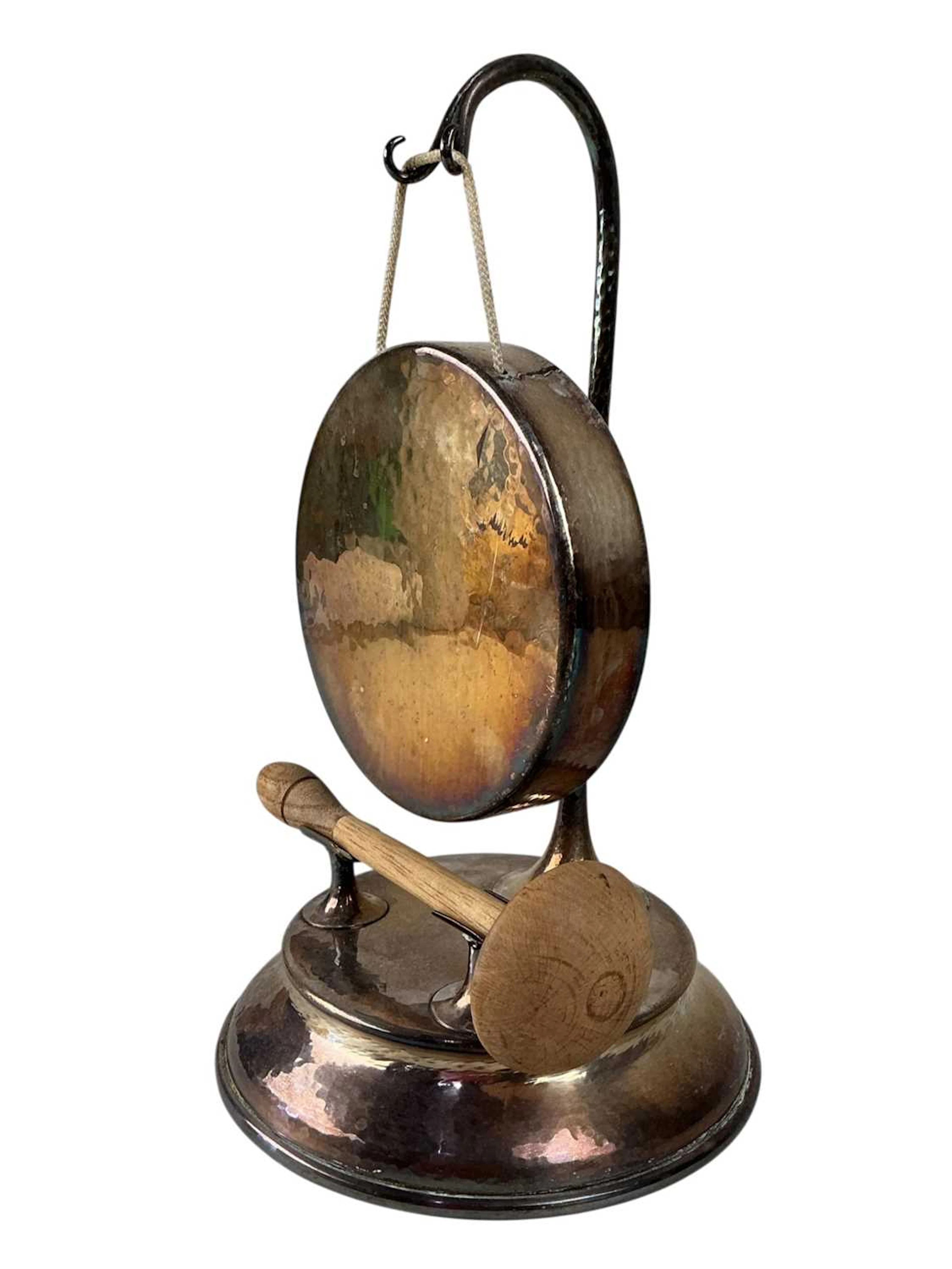 SILVER PLATED TABLE GONG 20TH CENTURY