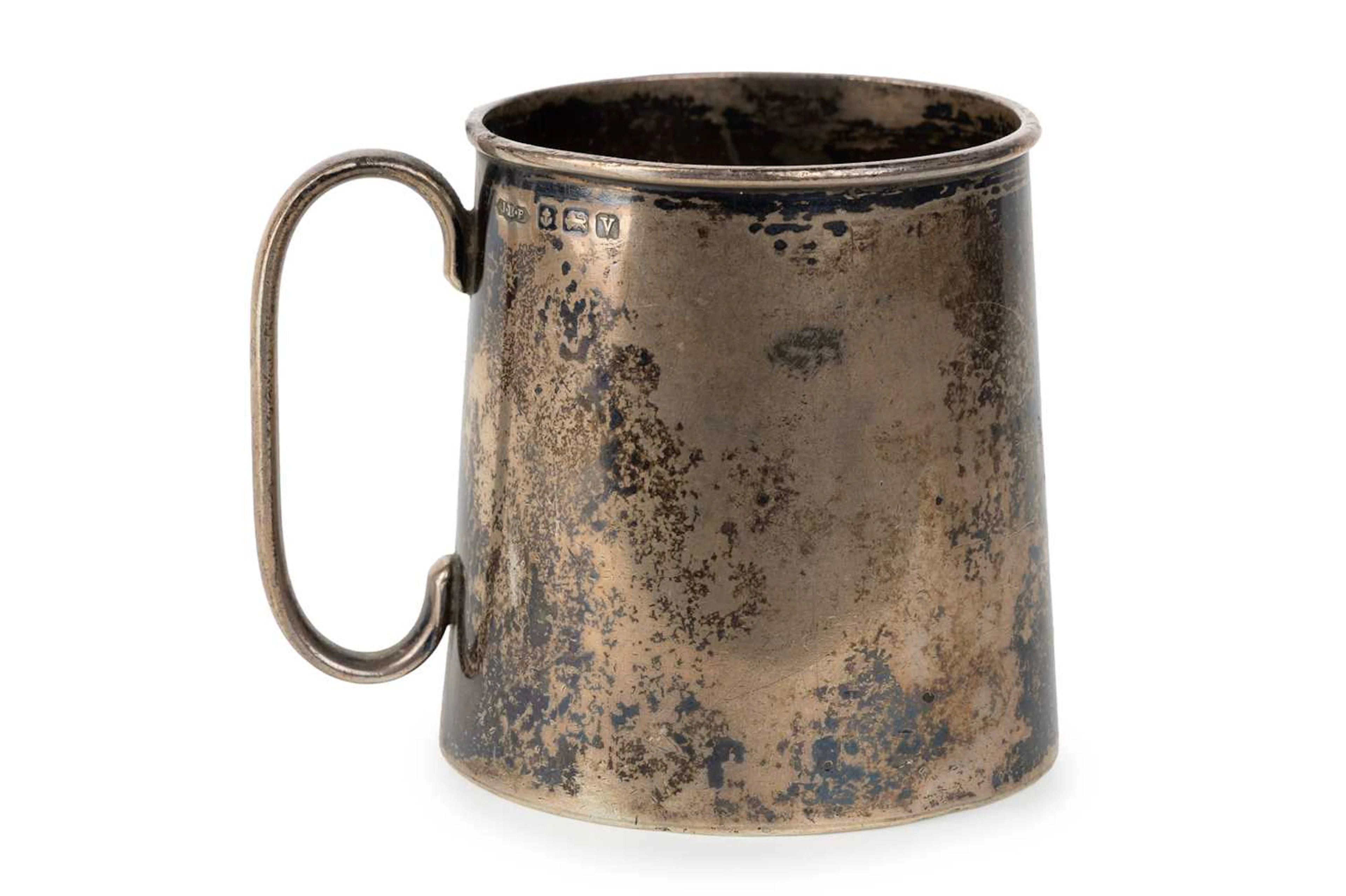 GEORGE V SILVER CHRISTENING MUG MAKER J. E. BUSHELL, BIRMINGHAM 1920