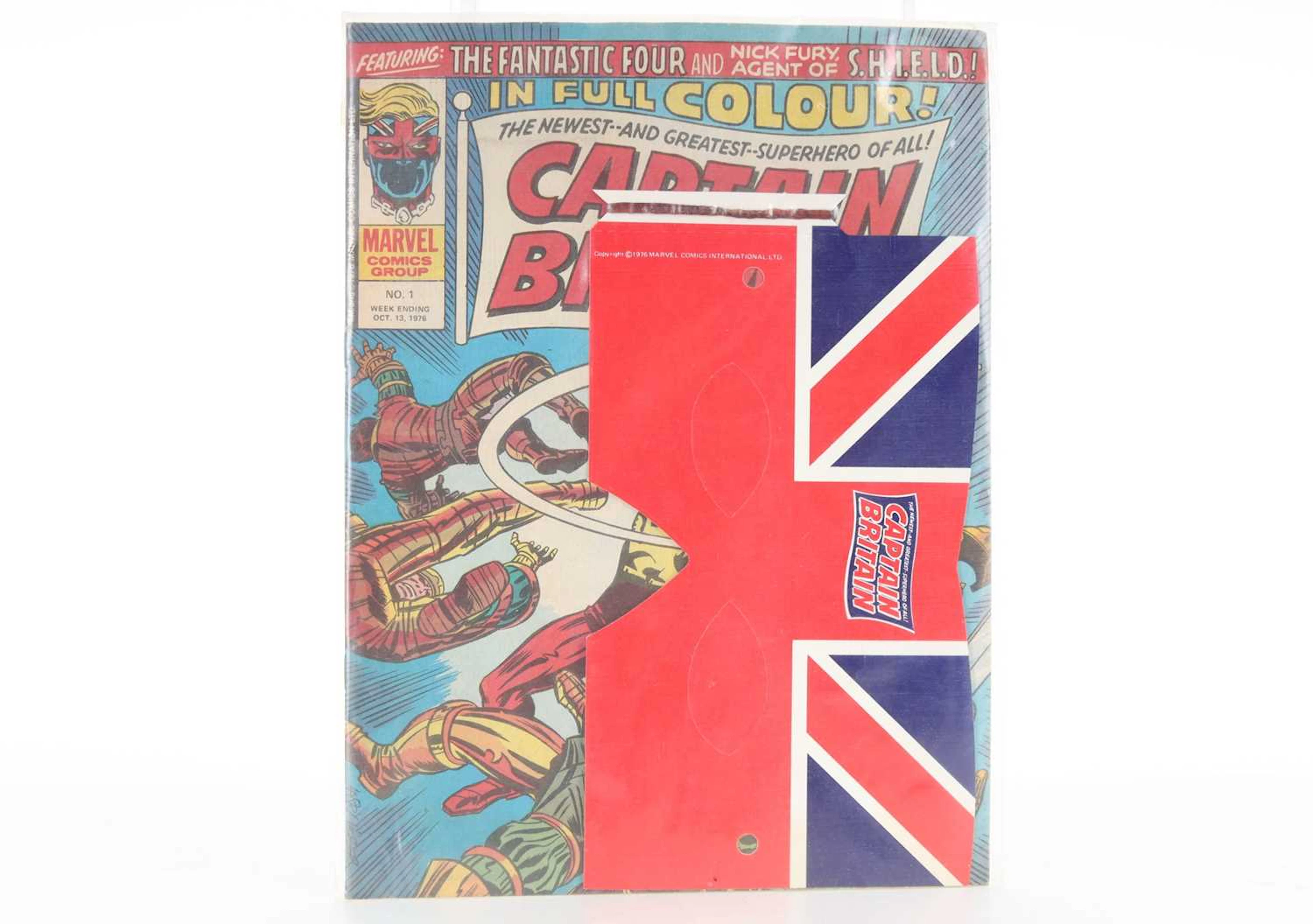 MARVEL CAPTAIN BRITAIN #1 WITH FREE MASK 1976