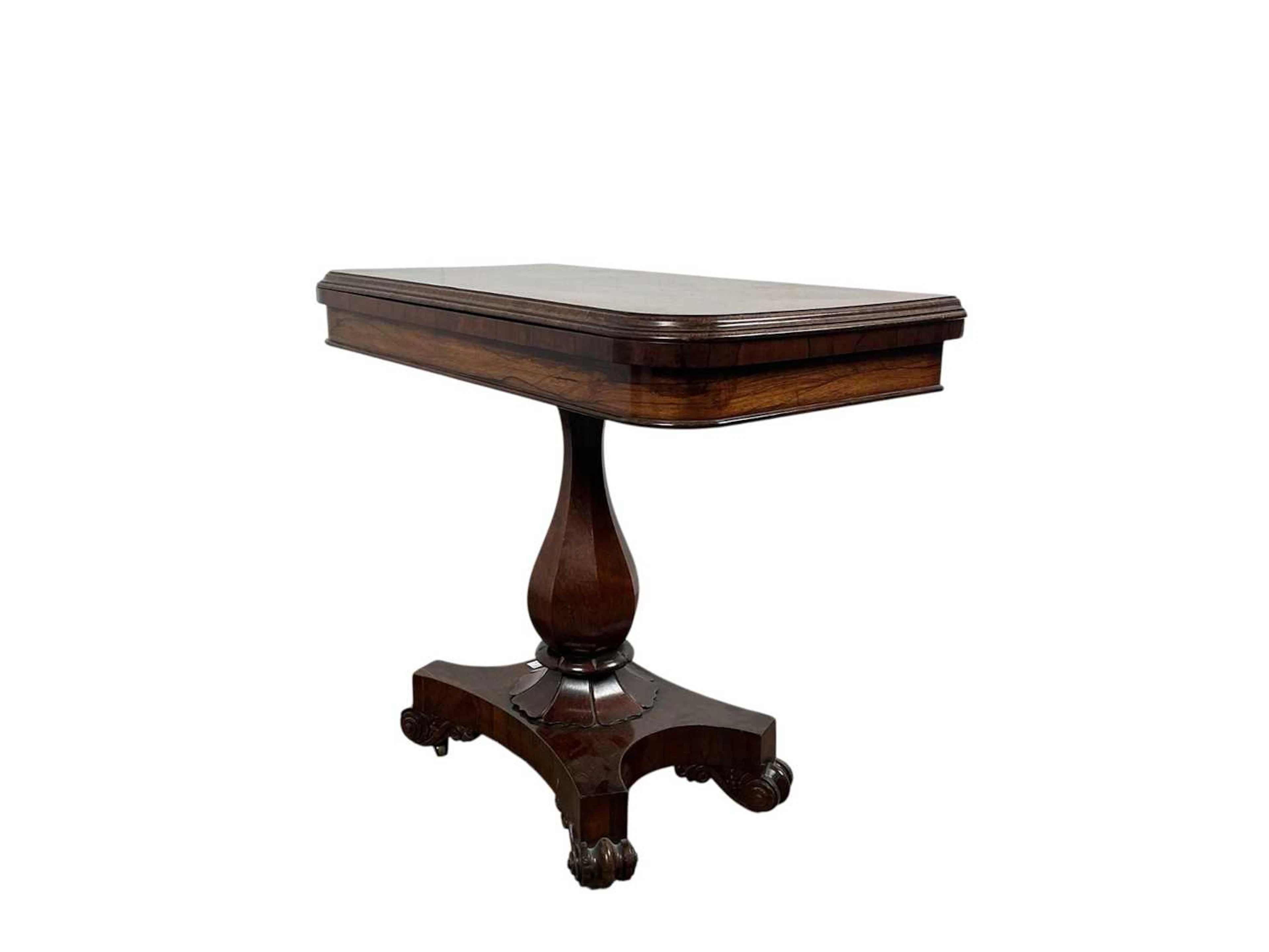 REGENCY ROSEWOOD TURNOVER TABLE EARLY 19TH CENTURY