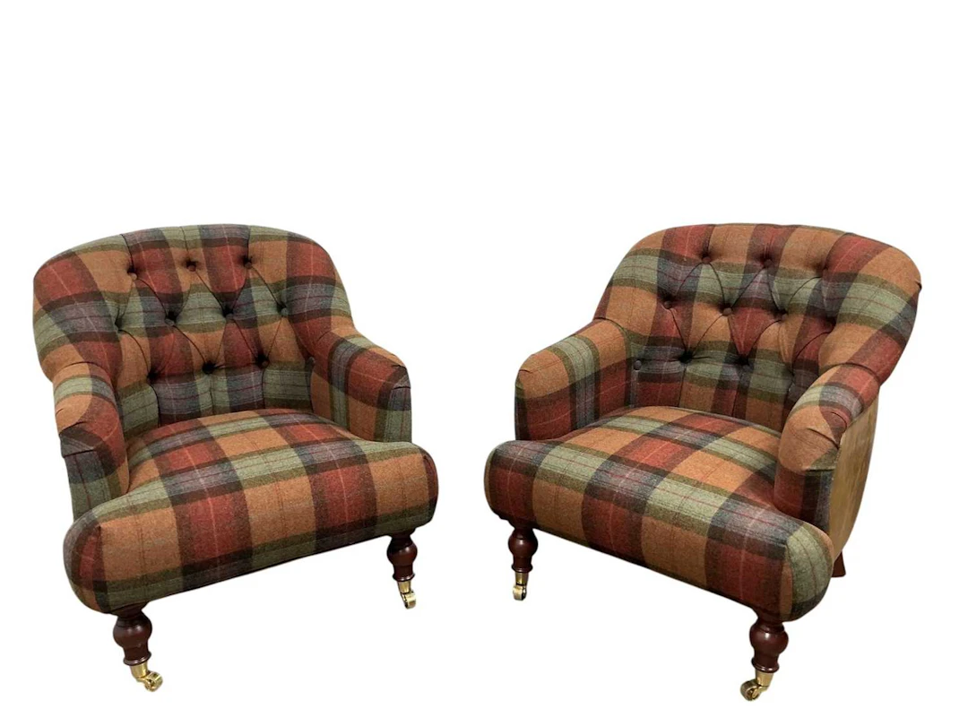 PAIR OF REPRODUCTION TUB CHAIRS LATE 20TH CENTURY