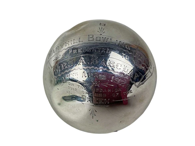 GEORGE V SILVER PRESENTATION BOWLING TROPHY MAKER FALCONER & BROWN