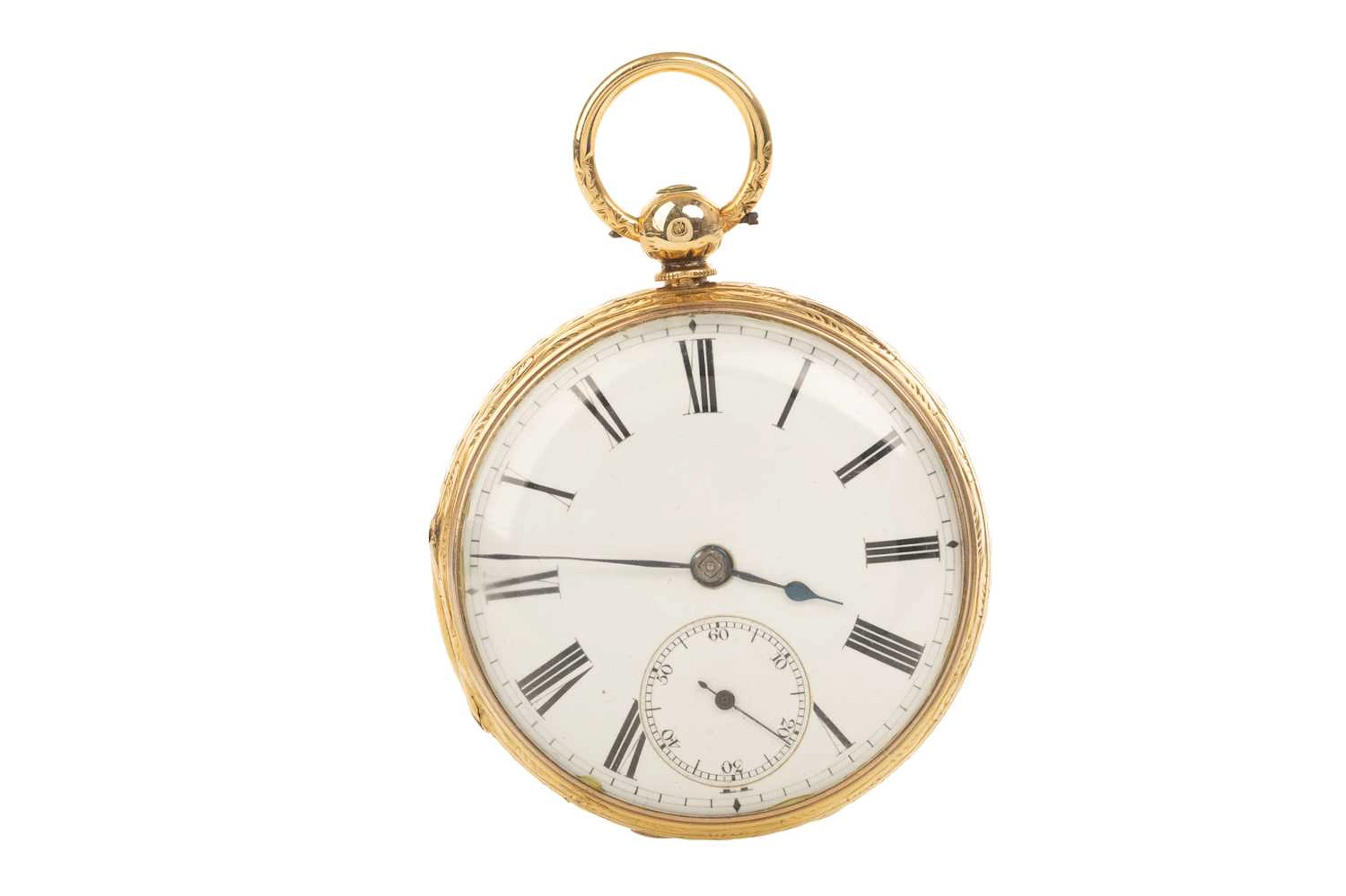 GOLD OPEN FACE POCKET WATCH LATE 19TH/EARLY 20TH CENTURY