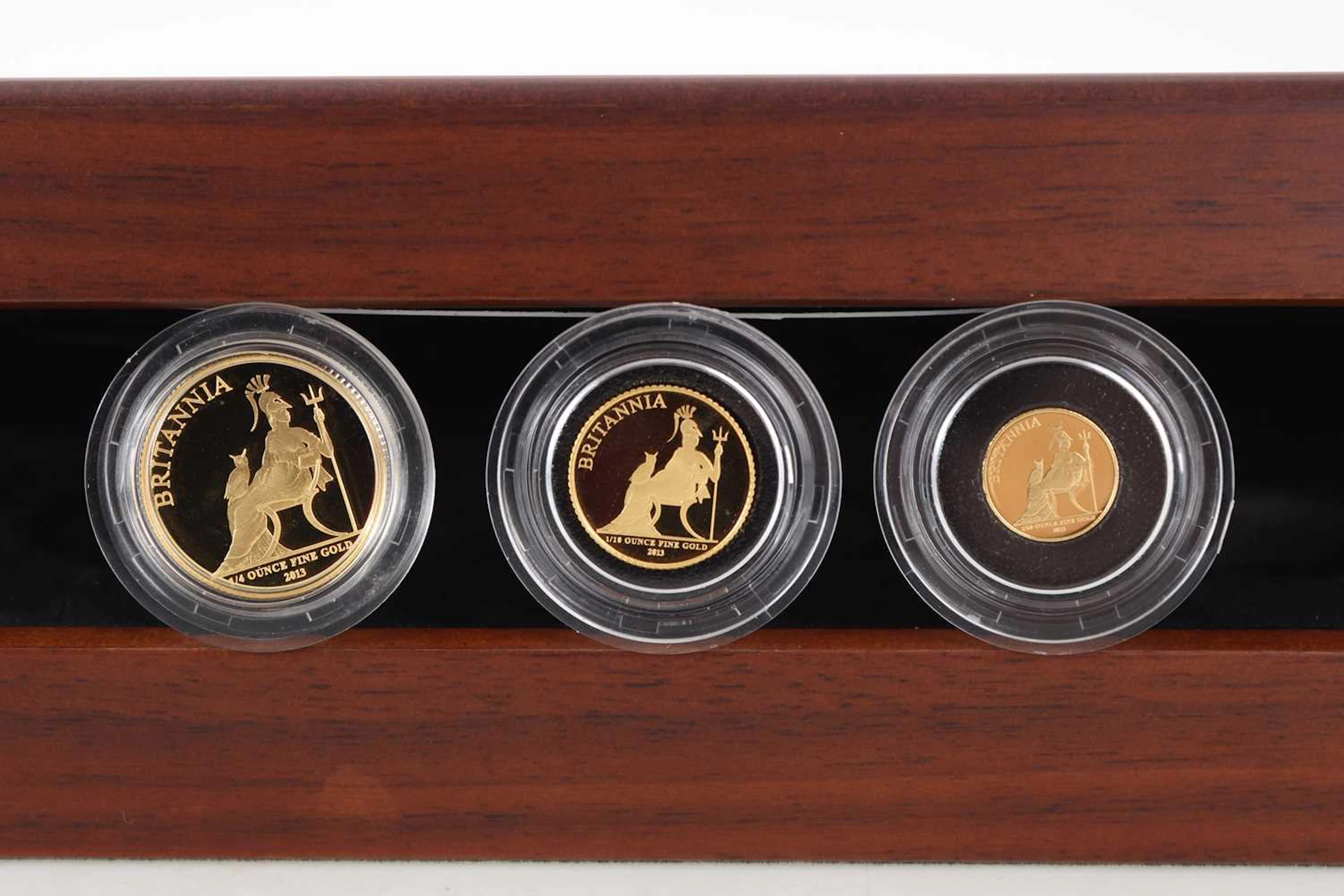 ELIZABETH II GOLD BRITANNIA GOLD THREE COIN SET 2013