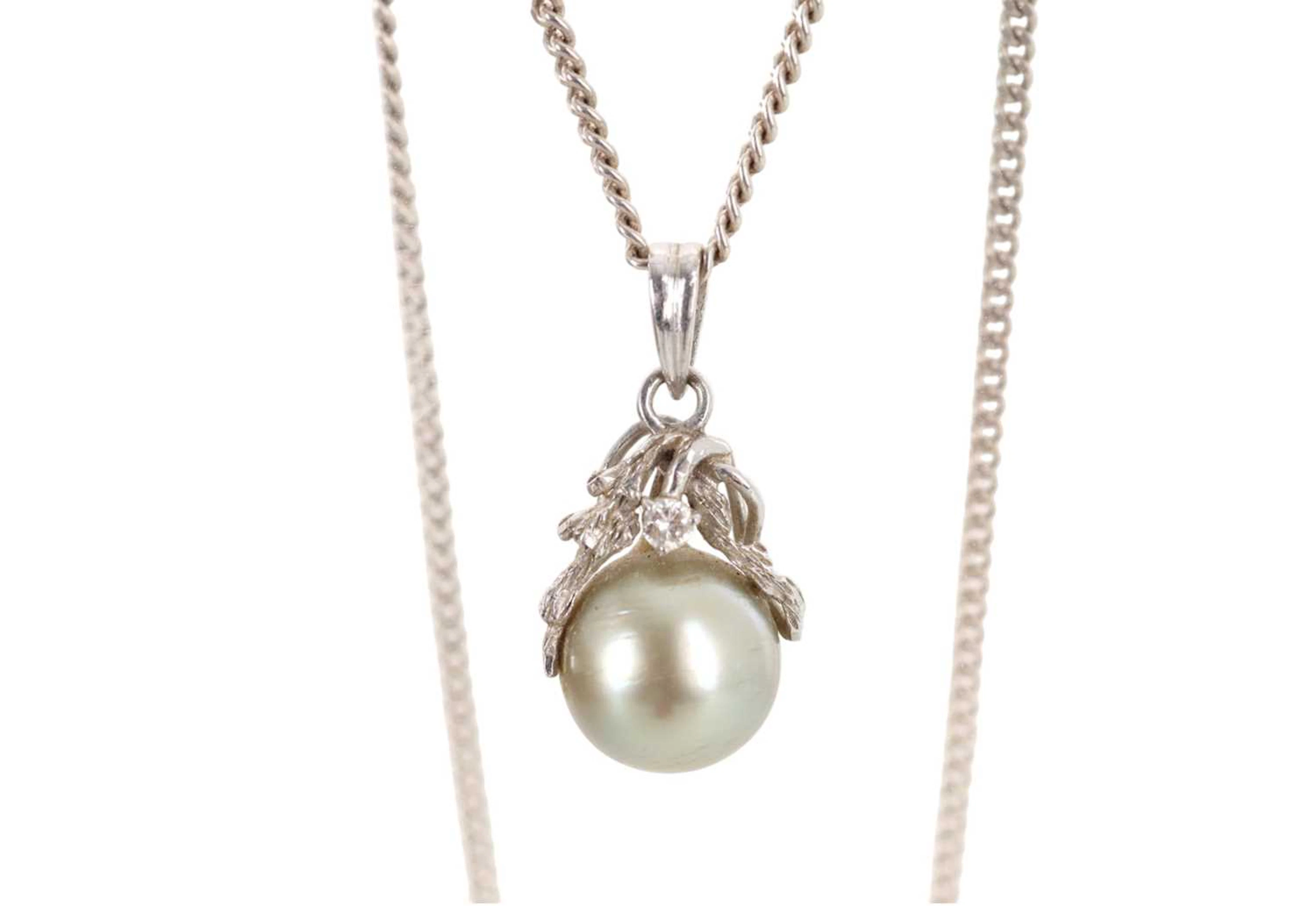PEARL AND DIAMOND NECKLACE AND OTHER JEWELLERY LATE 20TH CENTURY