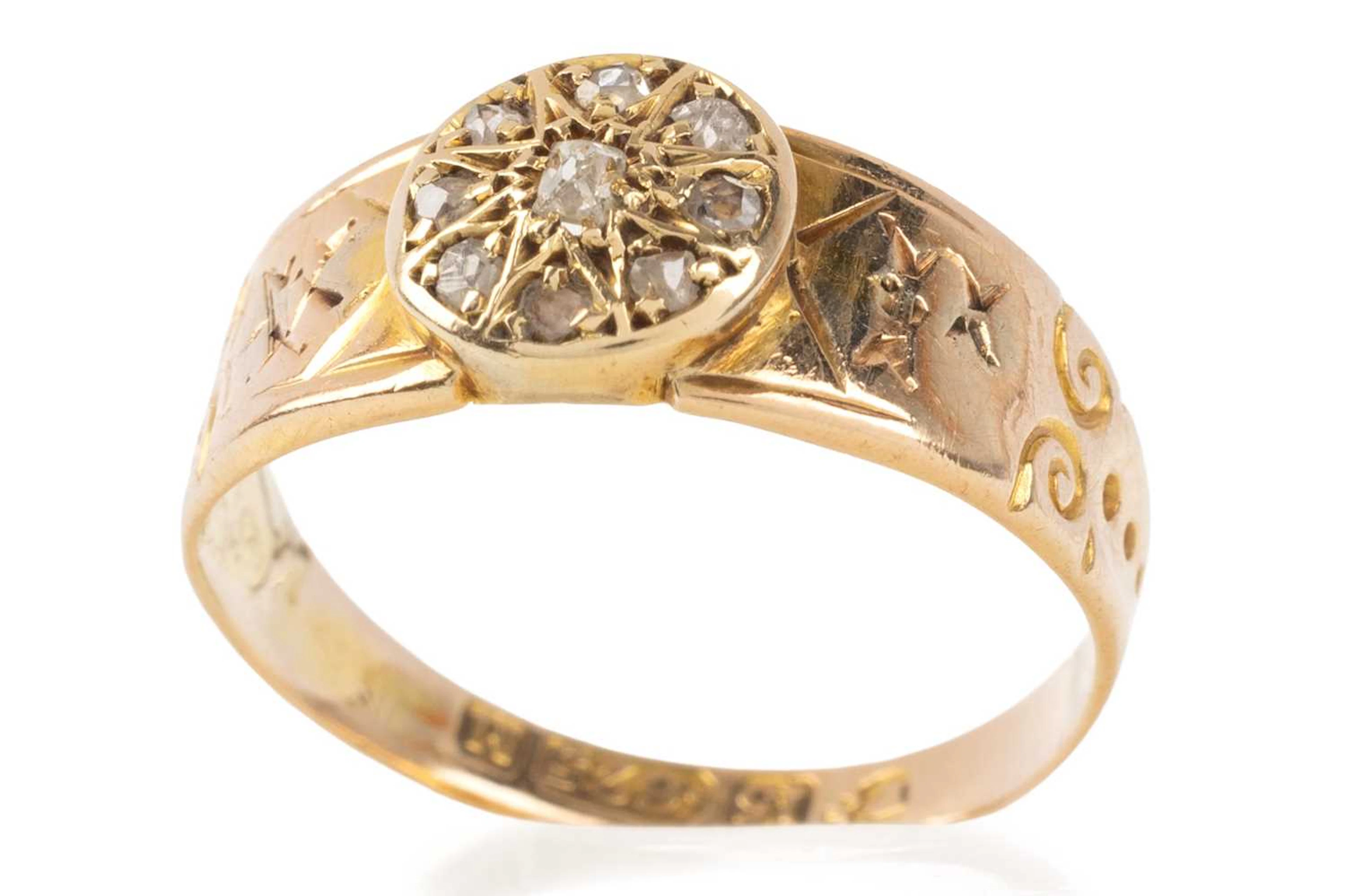 DIAMOND CLUSTER RING MID/LATE 19TH CENTURY