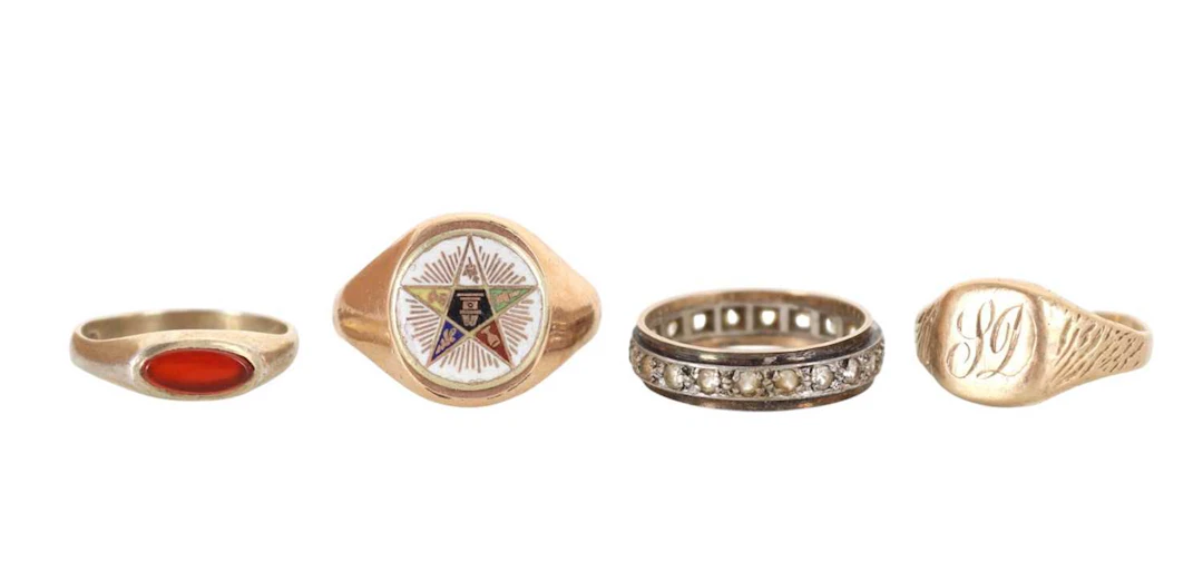 GROUP OF RINGS MID 20TH CENTURY