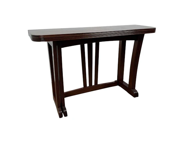 MAHOGANY TURNOVER CONSOLE TABLE LATE 20TH CENTURY