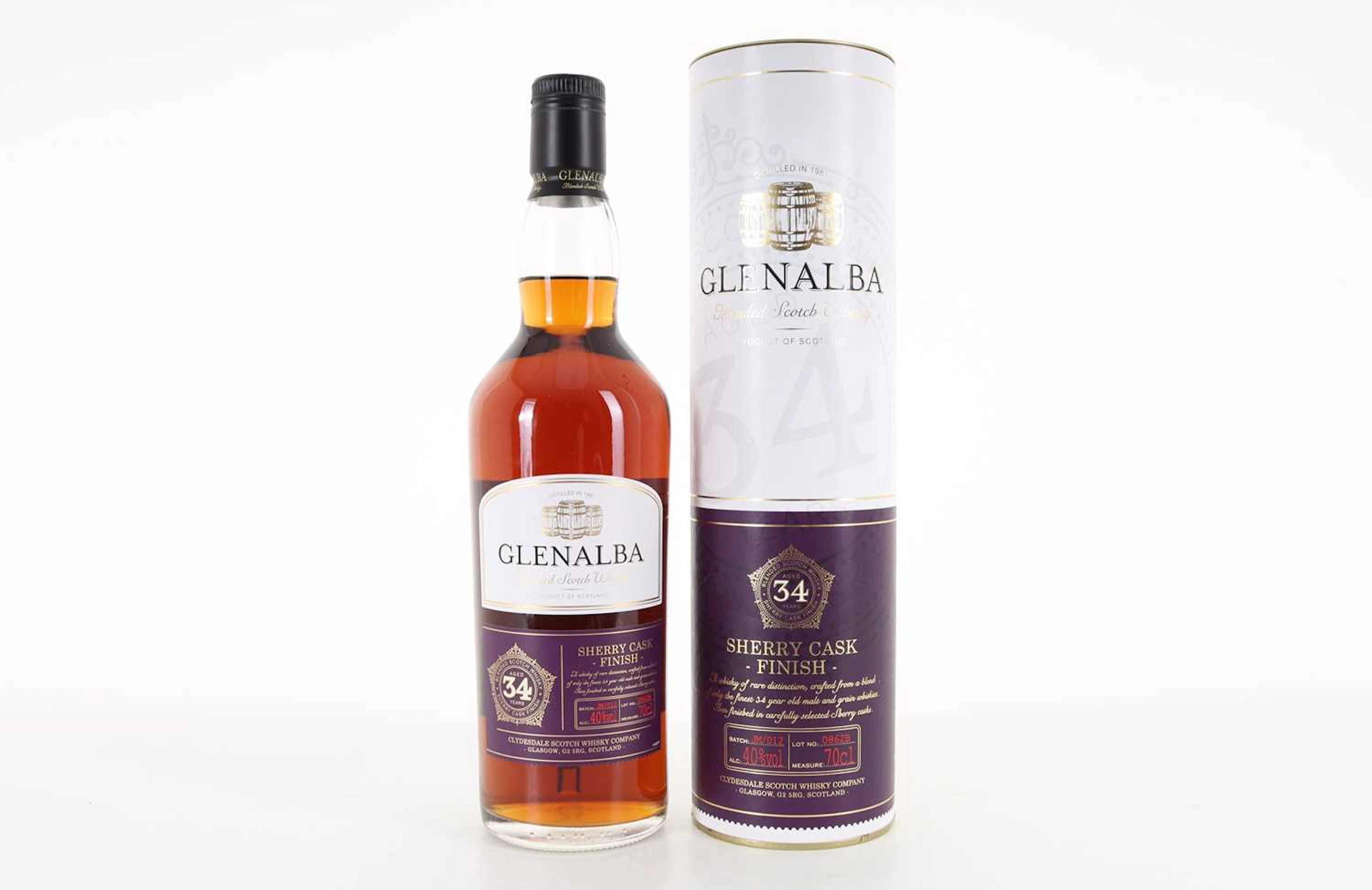 GLENALBA 34 YEAR OLD SHERRY CASK FINISH BLENDED WHISKY