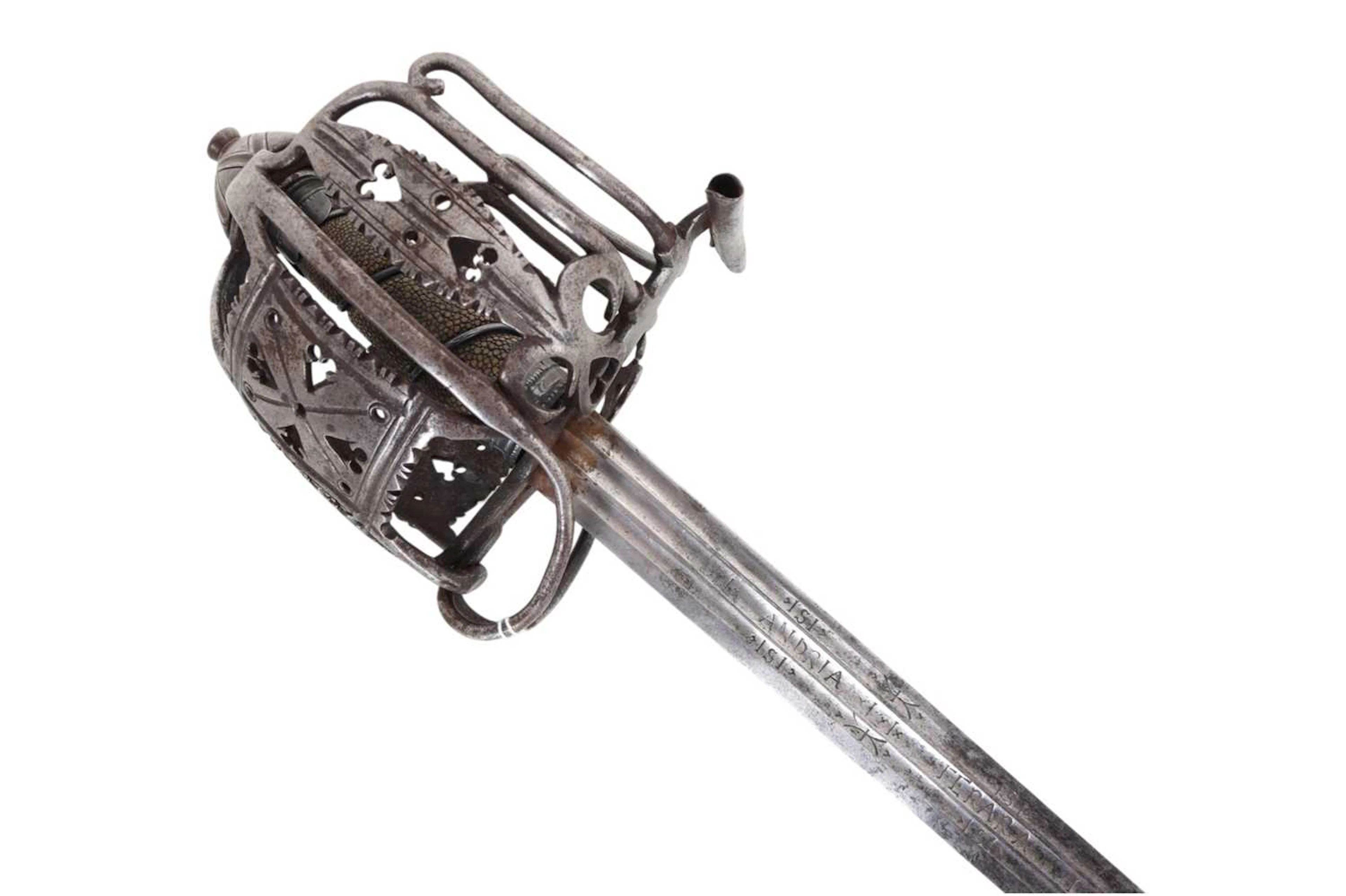 SCOTTISH BASKET HILT BACK SWORD MID 18TH CENTURY