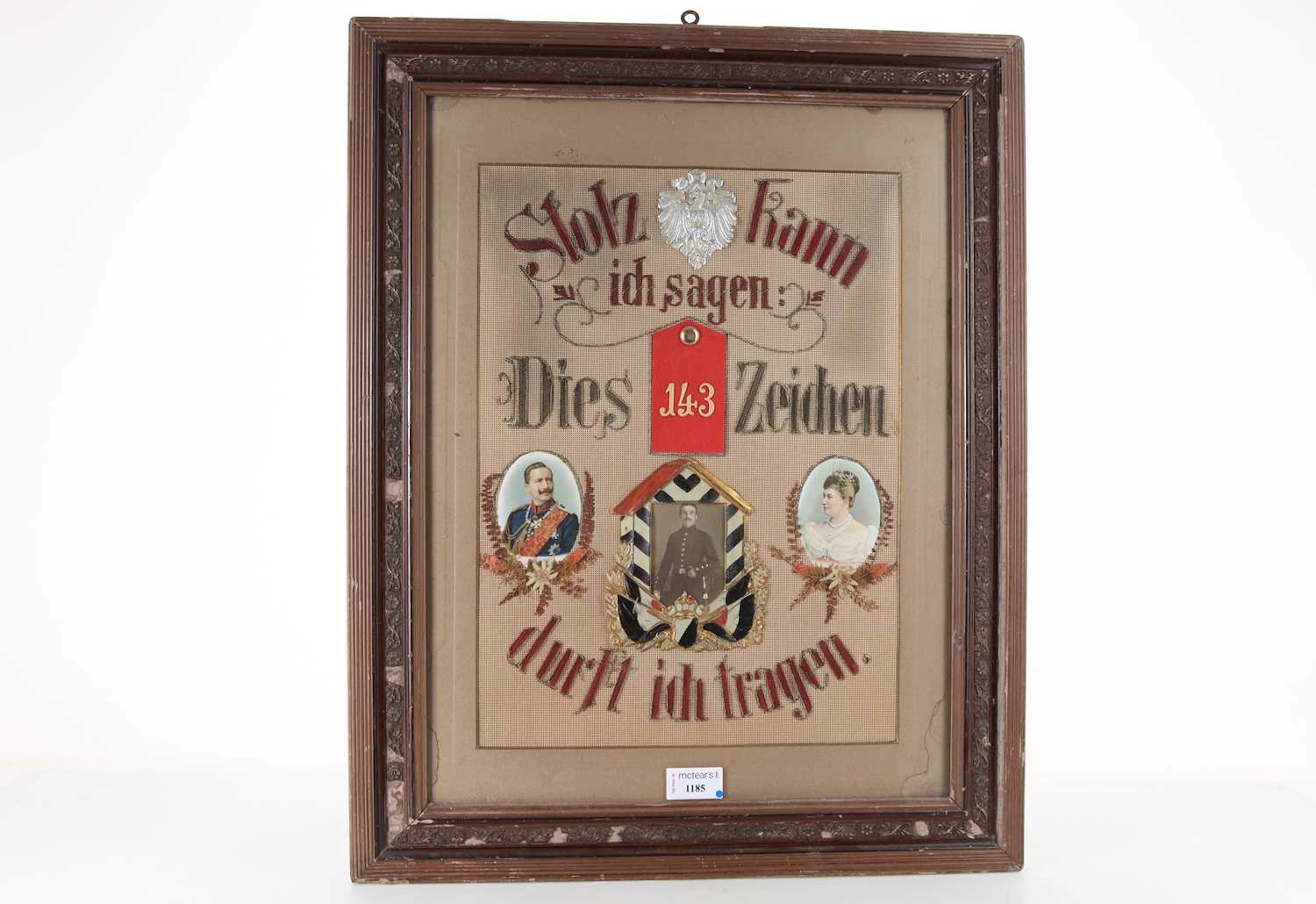 WWI GERMAN NEEDLEWORK PANEL EARLY 20TH CENTURY