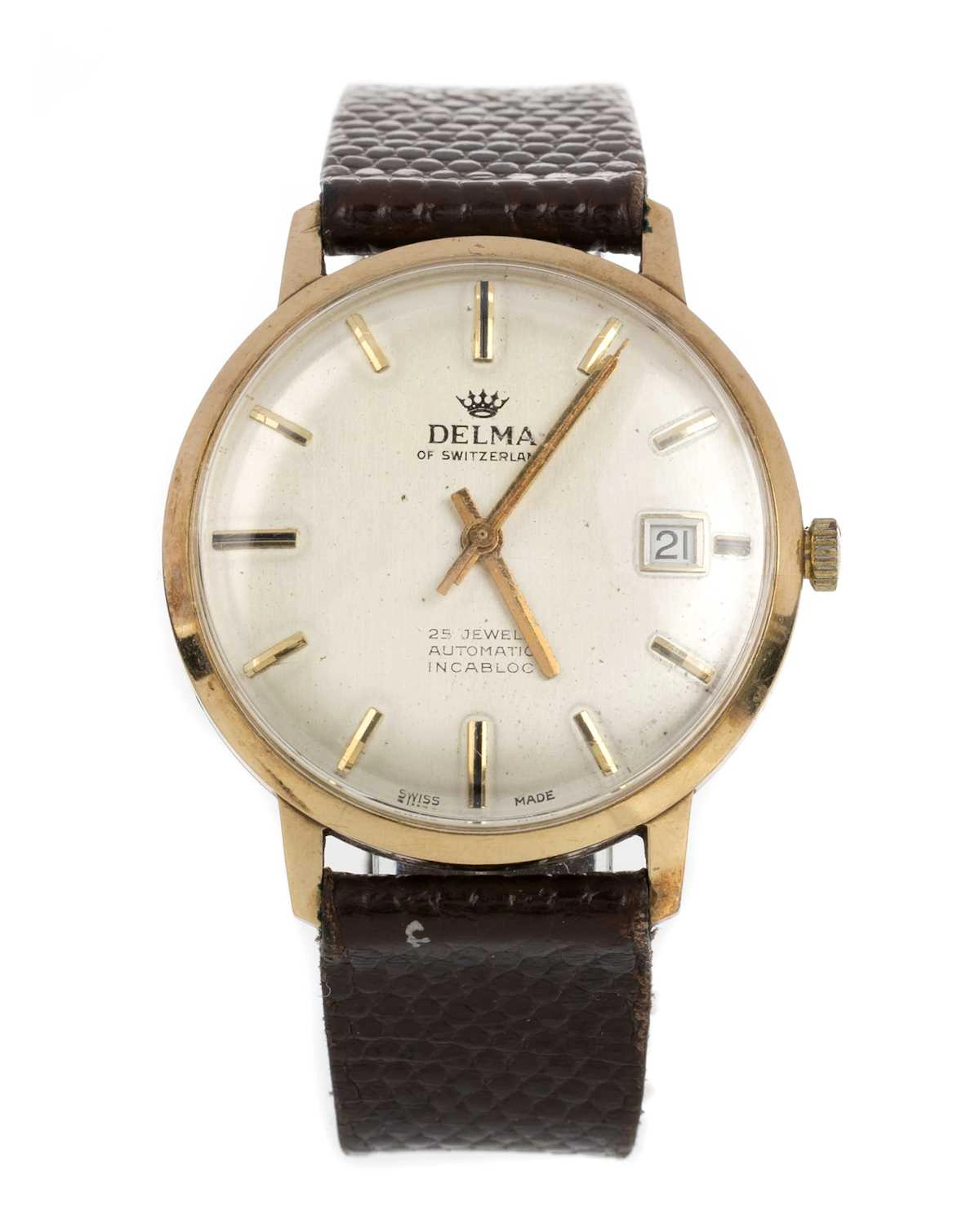 DELMA NINE CARAT GOLD MANUAL WIND WRIST WATCH