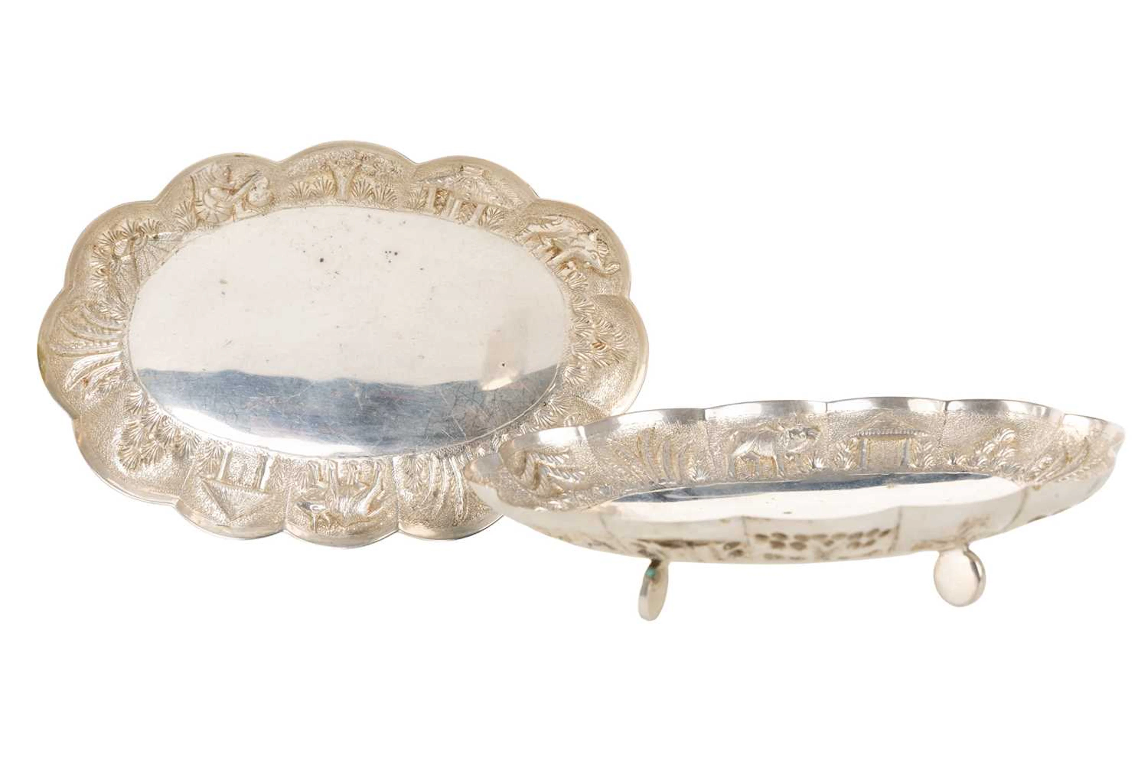 PAIR OF INDIAN SILVER BONBON DISHES EARLY 20TH CENTURY