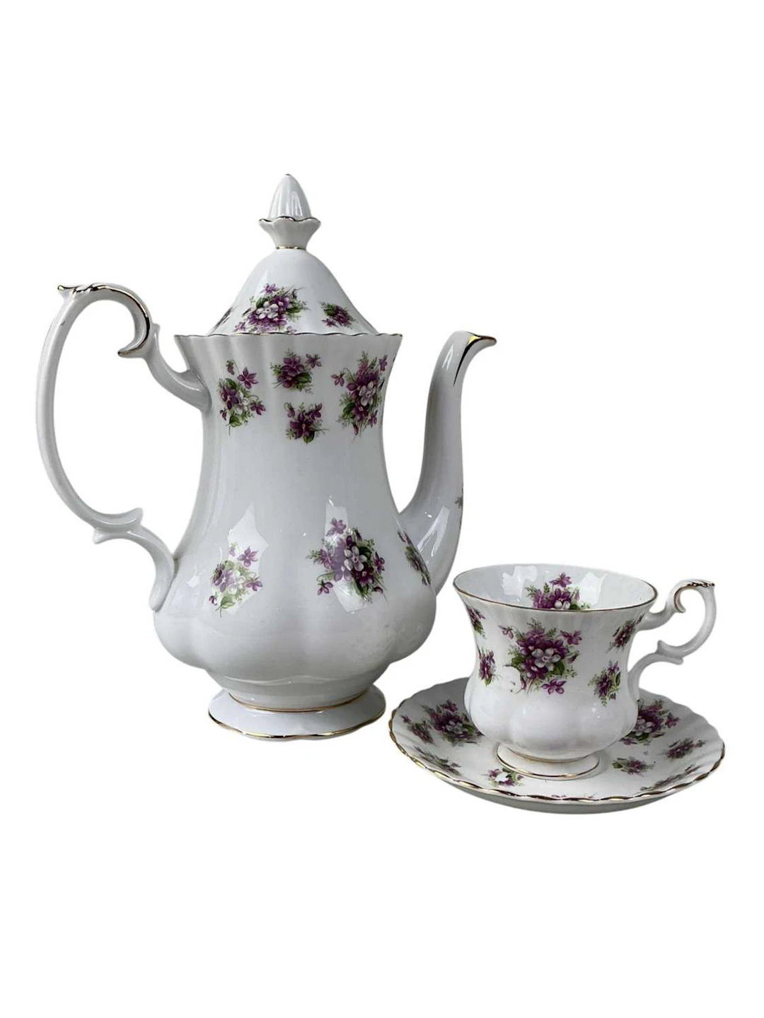 TWO ROYAL ALBERT COFFEE SERVICES MID 20TH CENTURY