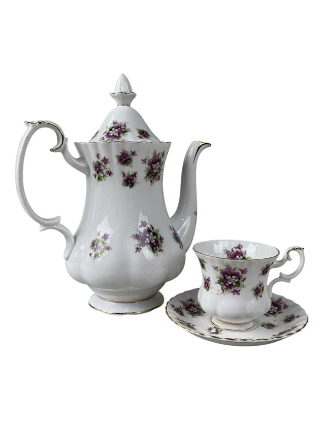 TWO ROYAL ALBERT COFFEE SERVICES MID 20TH CENTURY