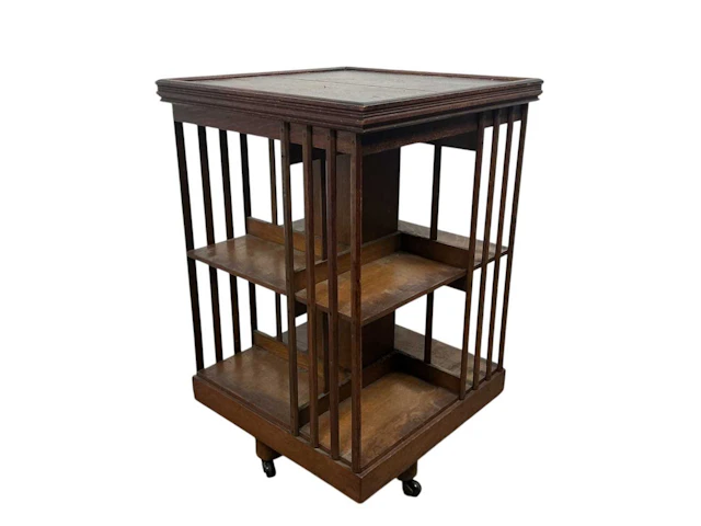 VICTORIAN OAK REVOLVING BOOKCASE LATE 19TH CENTURY