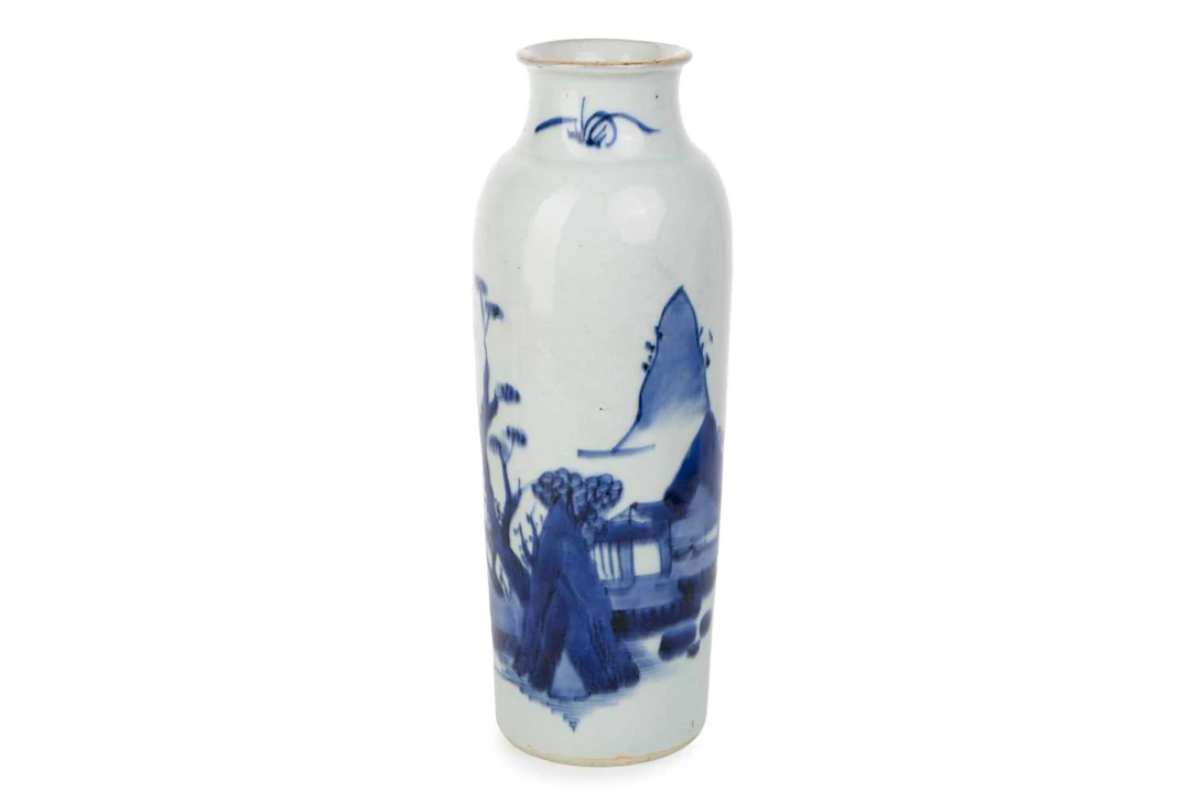 CHINESE BLUE AND WHITE SLEEVE VASE KANGXI PERIOD (1662-1722)
