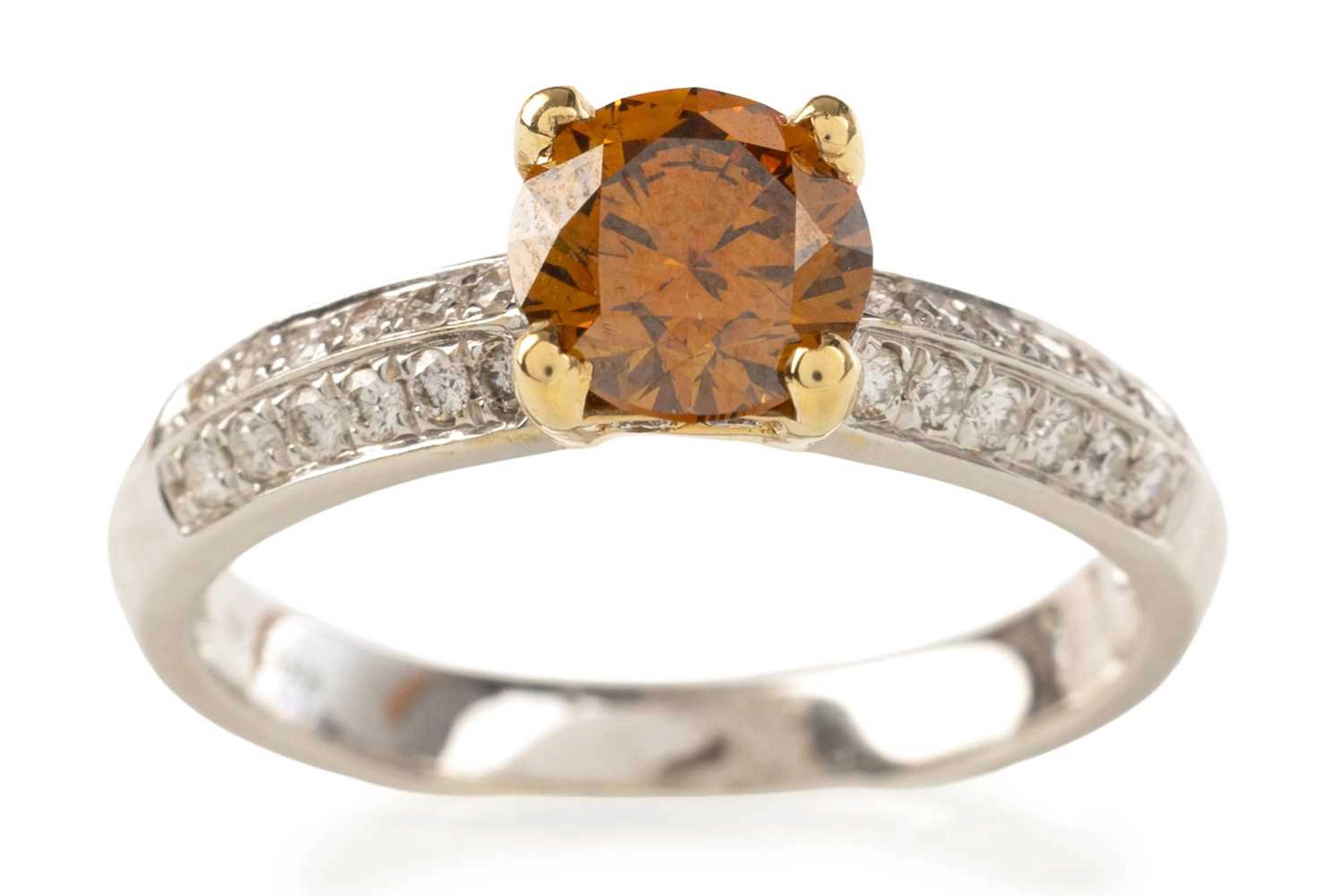 GIA CERTIFICATED FANCY COLOURED DIAMOND RING 21ST CENTURY