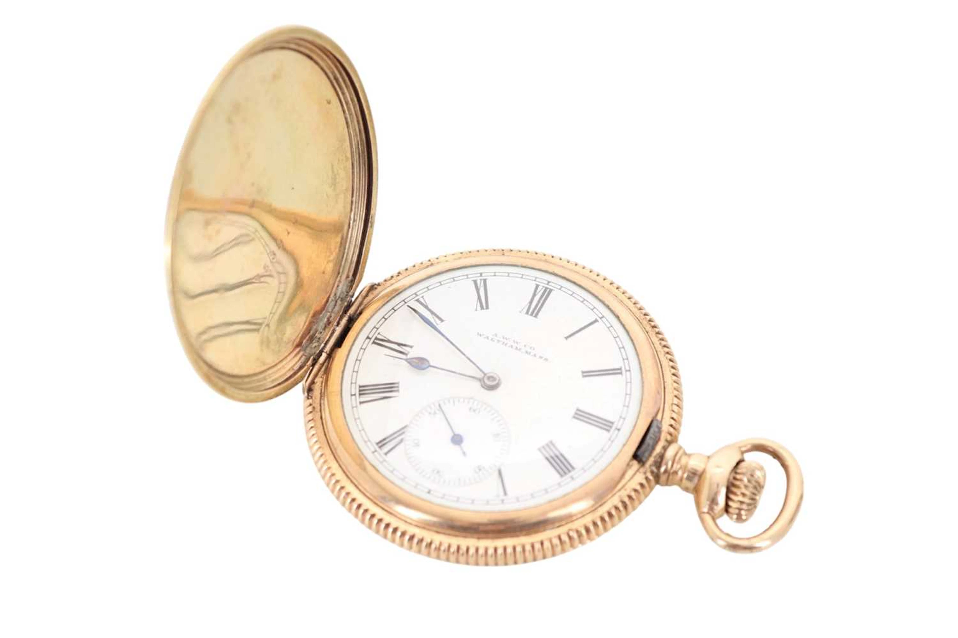WALTHAM ROLLED GOLD HUNTER CASED POCKET WATCH LATE 19TH/EARLY 20TH CENTURY