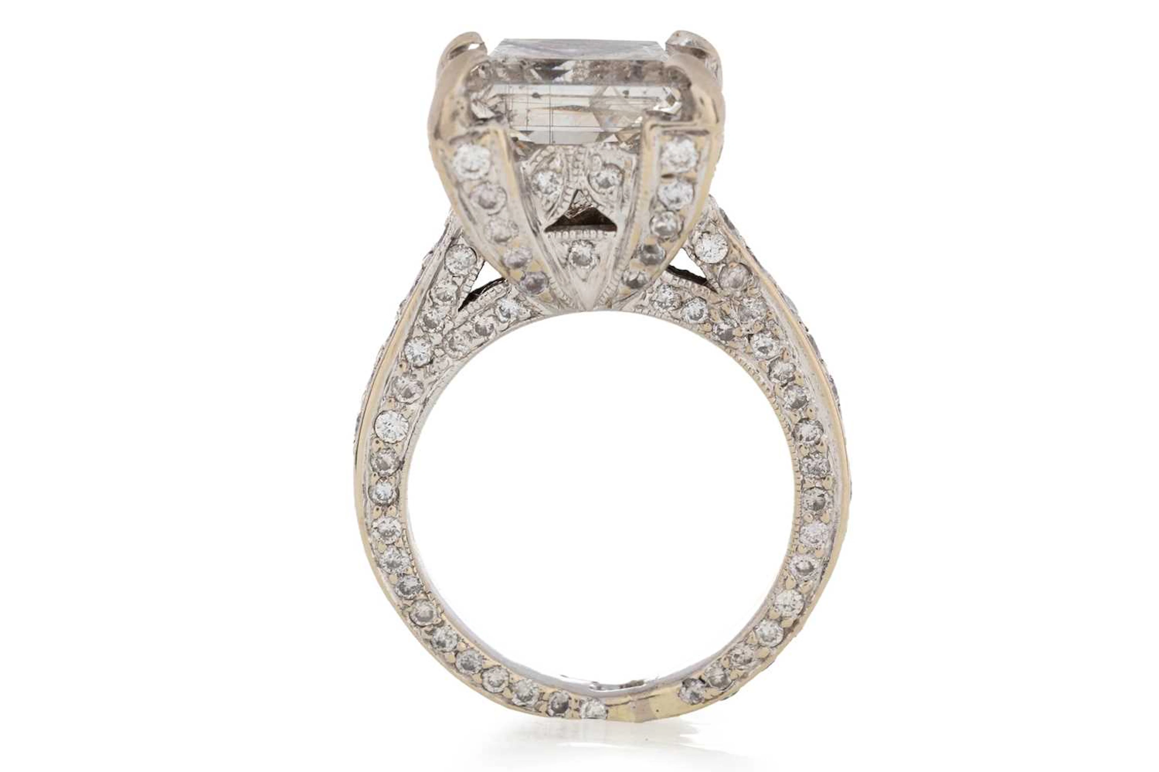 TREATED DIAMOND SOLITAIRE RING LATE 20TH CENTURY