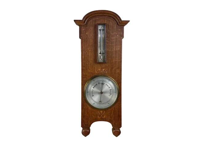 GEORGE V ANEROID BAROMETER WITH THERMOMETER EARLY 20TH CENTURY