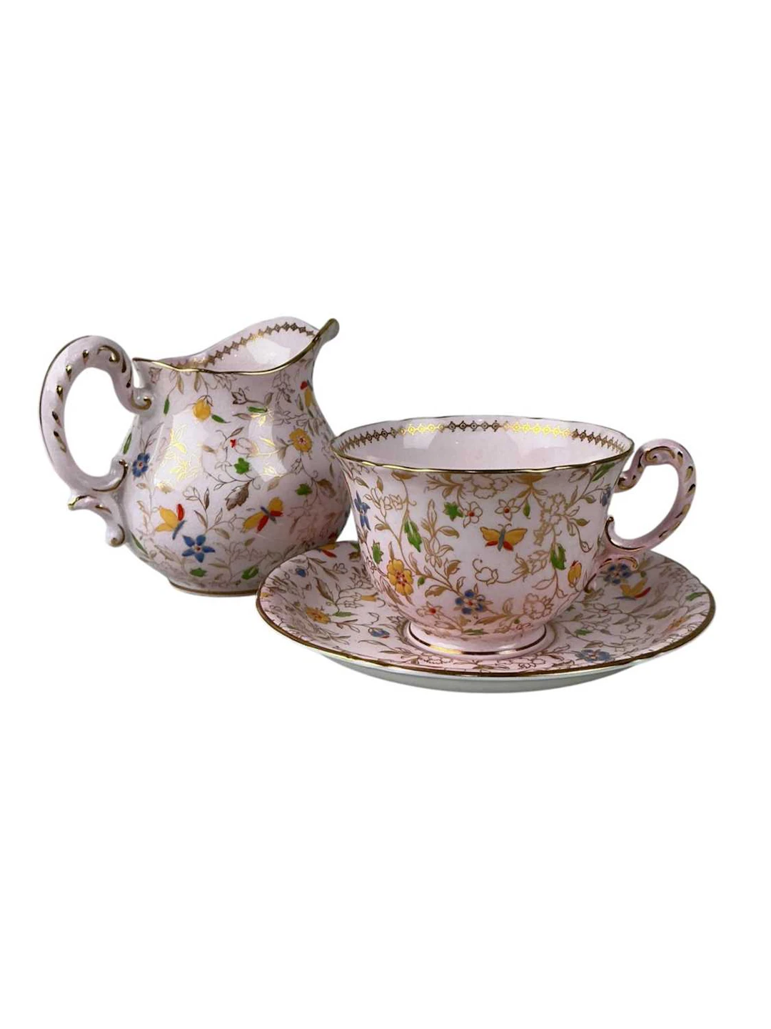 ROYAL WORCESTER PART TEA SERVICE, MID 20TH CENTURY ALONG WITH A SPODE