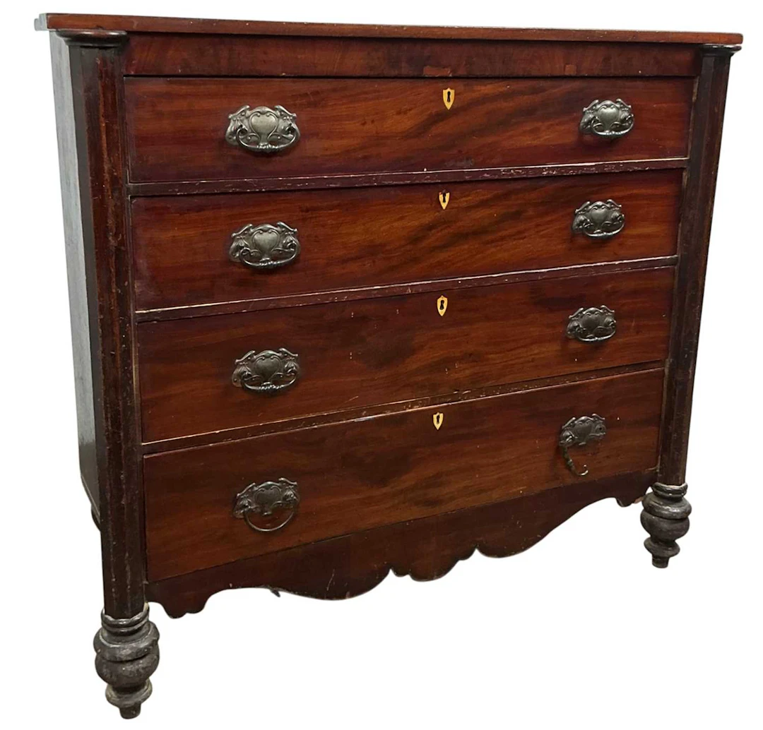 GEORGE III MAHOGANY CHEST OF DRAWERS EARLY 19TH CENTURY
