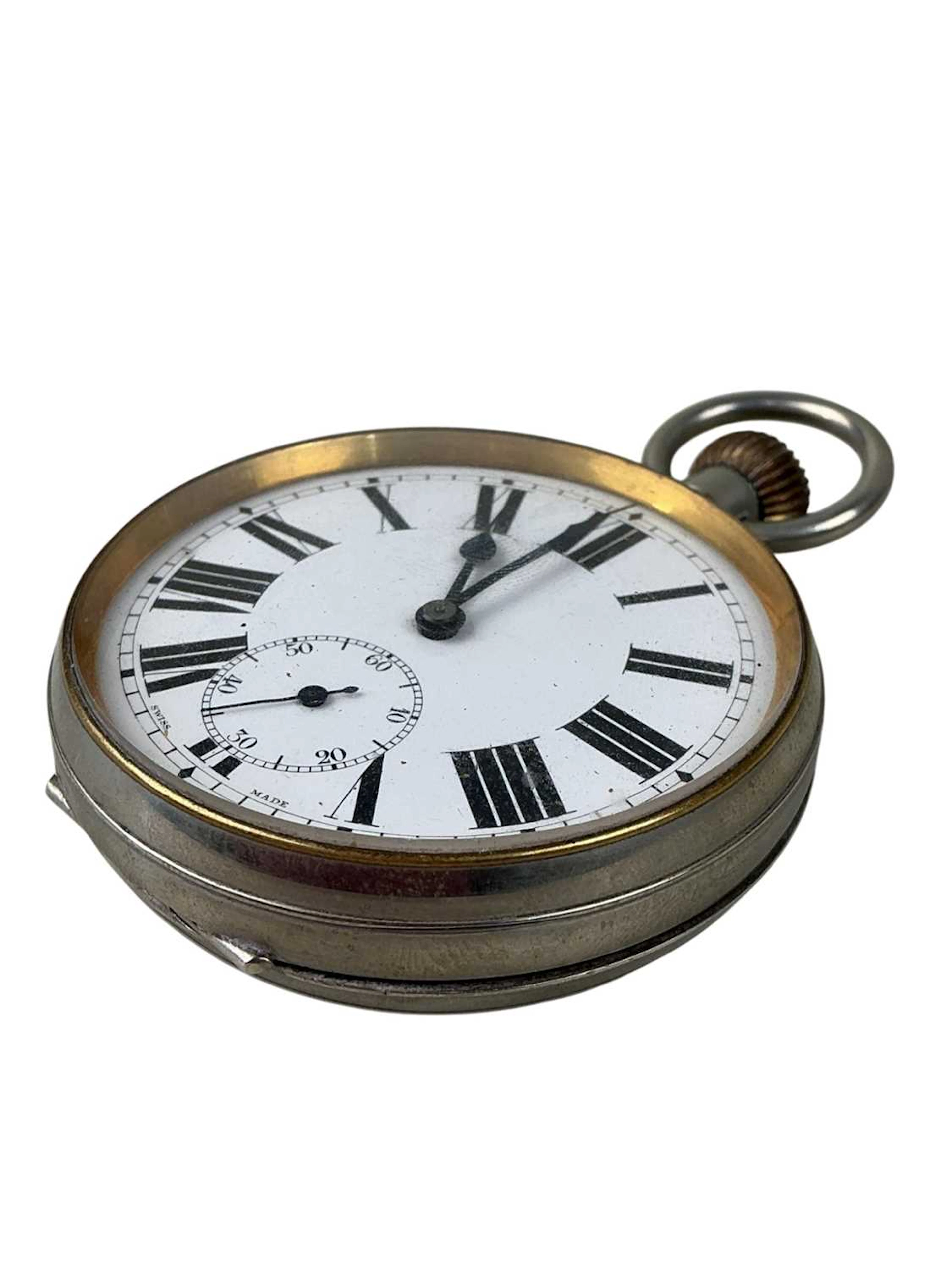 GOLIATH SILVER CASED POCKET WATCH EARLY 20TH CENTURY