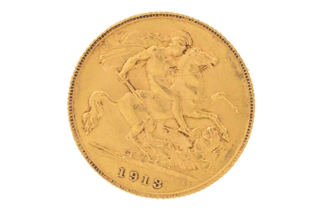 GEORGE V GOLD HALF SOVEREIGN 1913