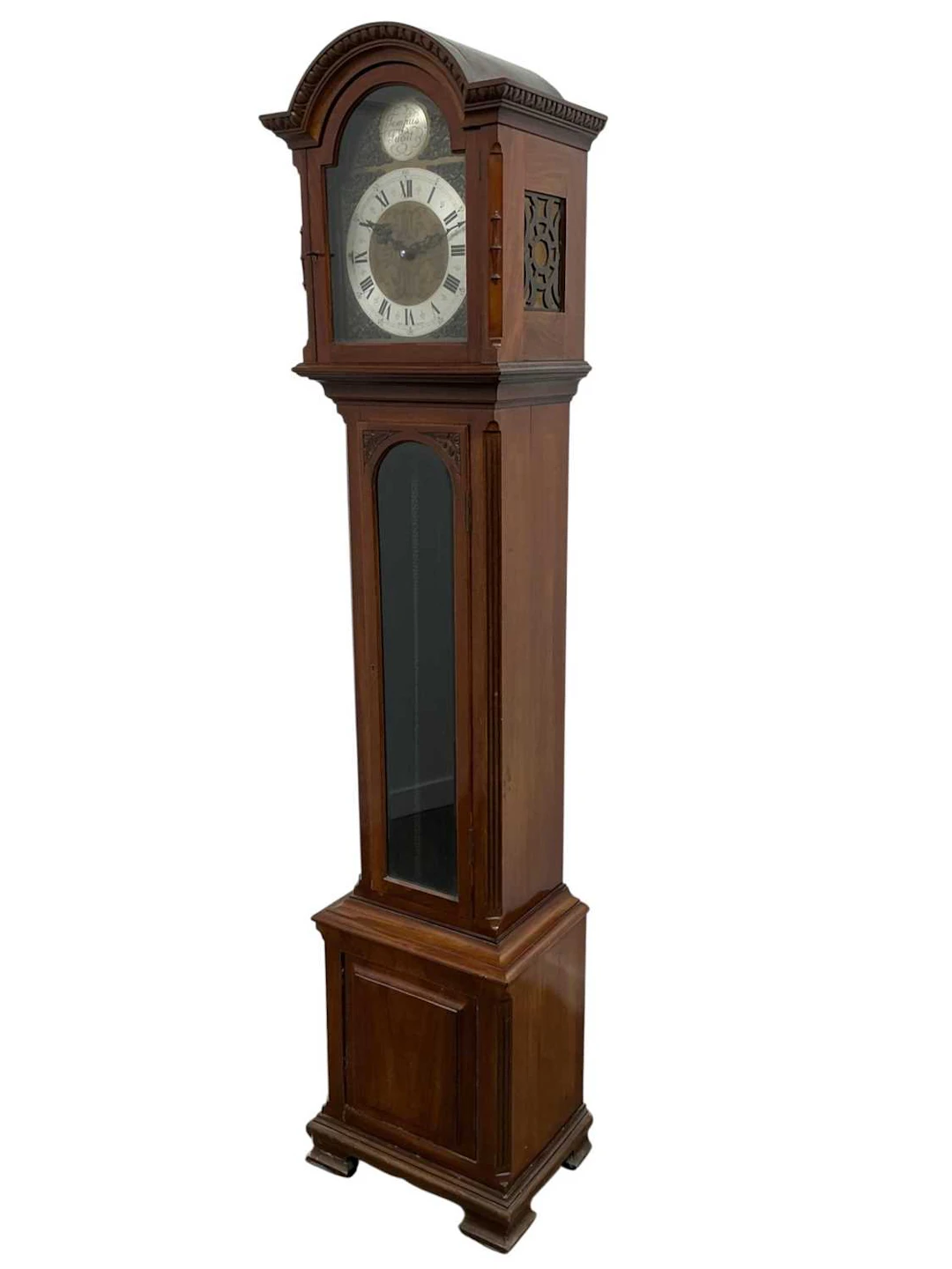 REPRODUCTION MAHOGANY CASED LONGCASE CLOCK MID/LATE 20TH CENTURY
