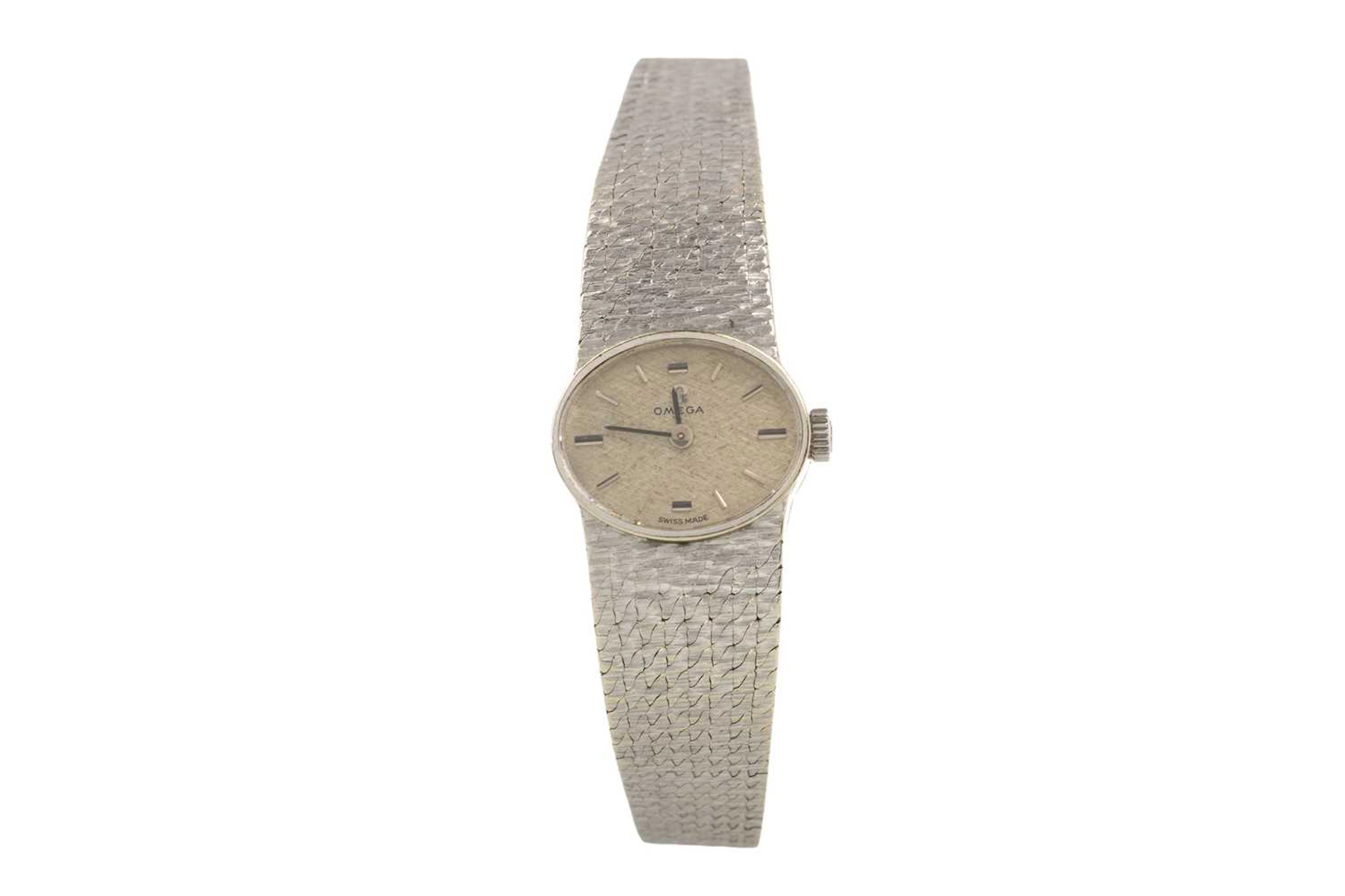 OMEGA EIGHTEEN CARAT WHITE GOLD MANUAL WIND WRIST WATCH