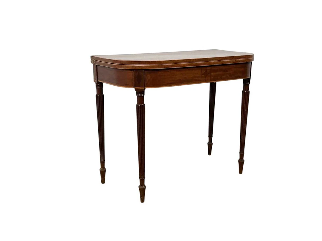 EDWARDIAN MAHOGANY TURNOVER TABLE EARLY 20TH CENTURY