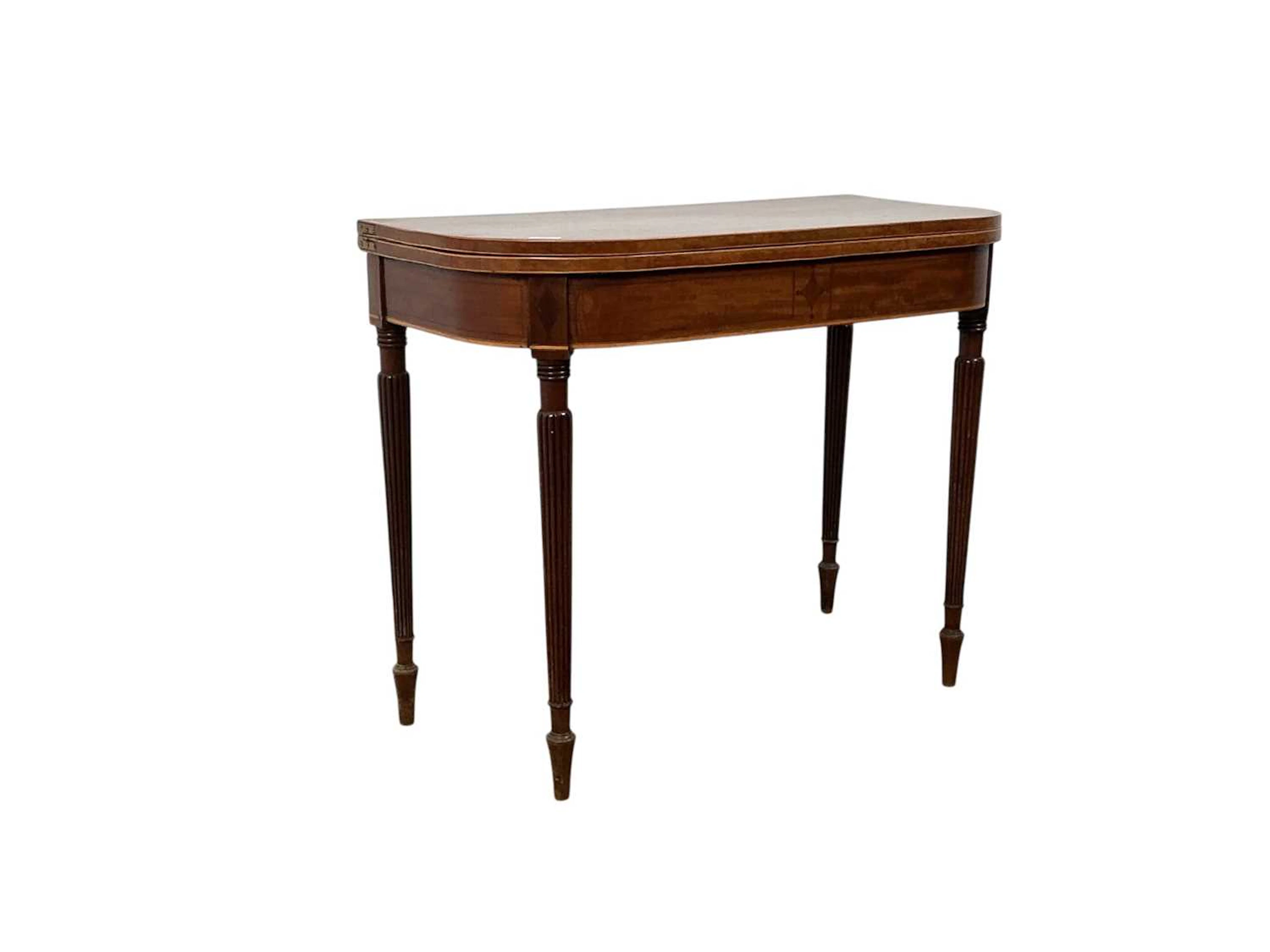 EDWARDIAN MAHOGANY TURNOVER TABLE EARLY 20TH CENTURY