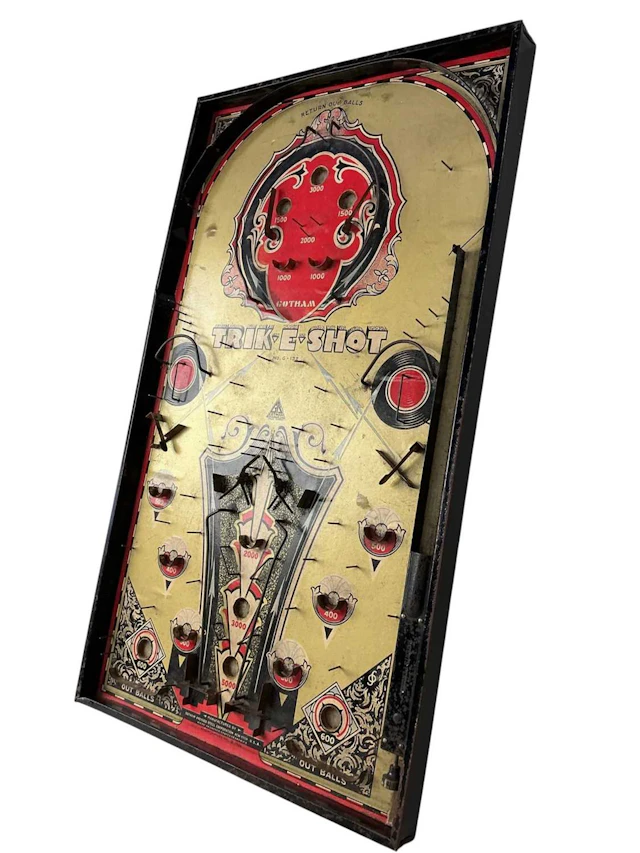 GOTHAM TRIK-E-SHOT BAGATELLE TYPE GAME EARLY 20TH CENTURY