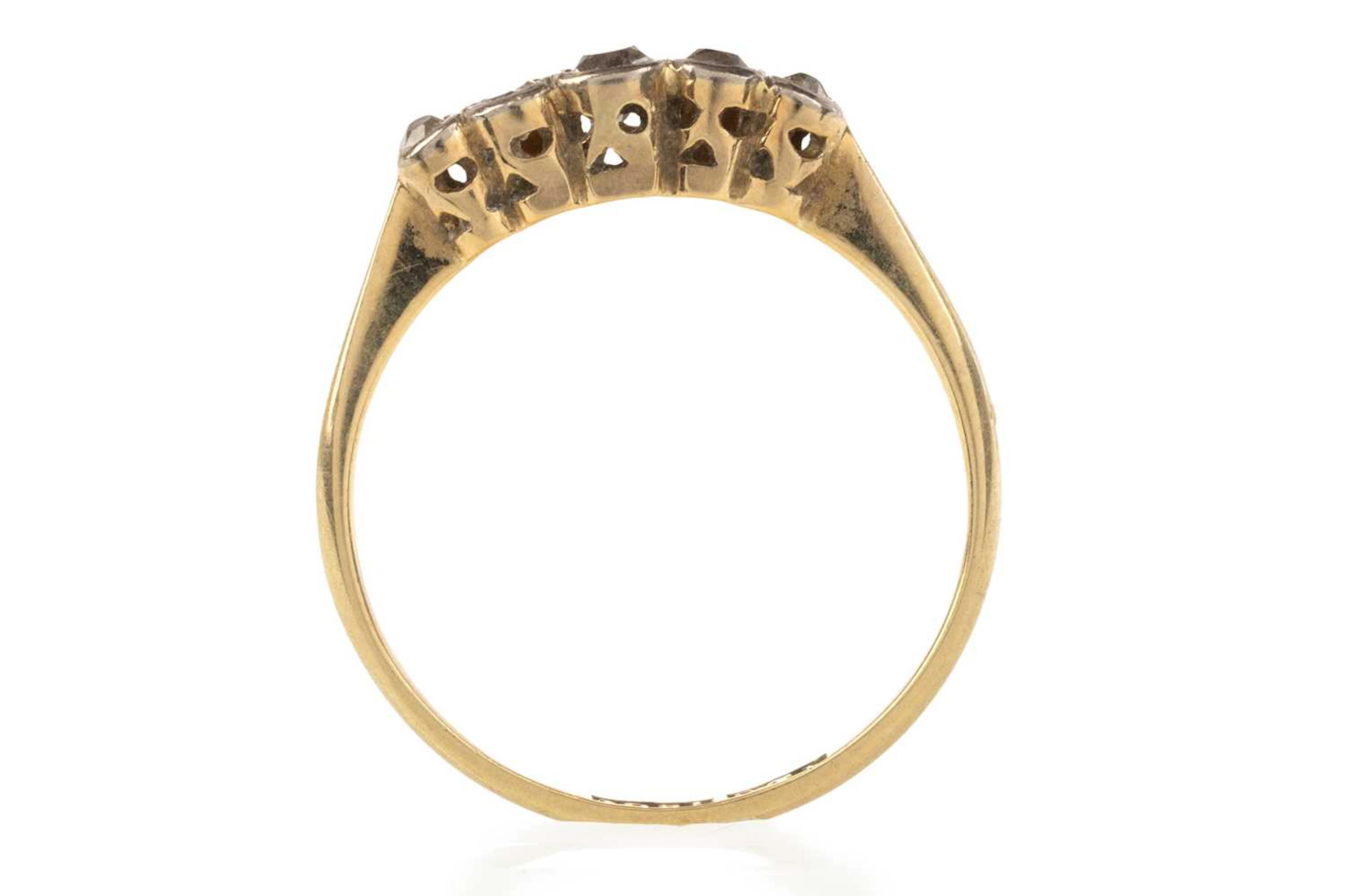 DIAMOND FIVE STONE RING LATE 20TH CENTURY