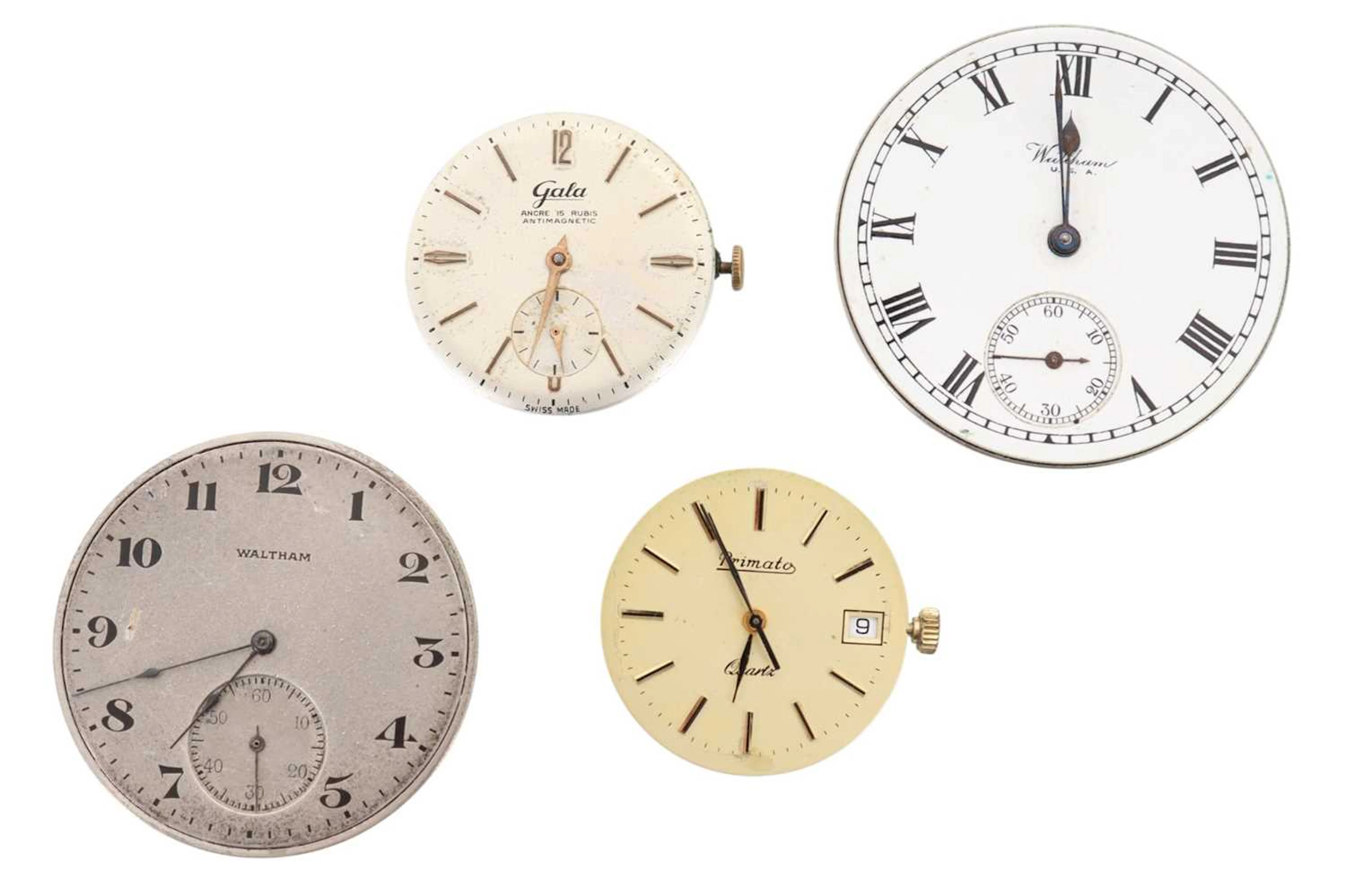 COLLECTION OF WRIST AND POCKET WATCH PARTS EARLY 20TH CENTURY AND LATER