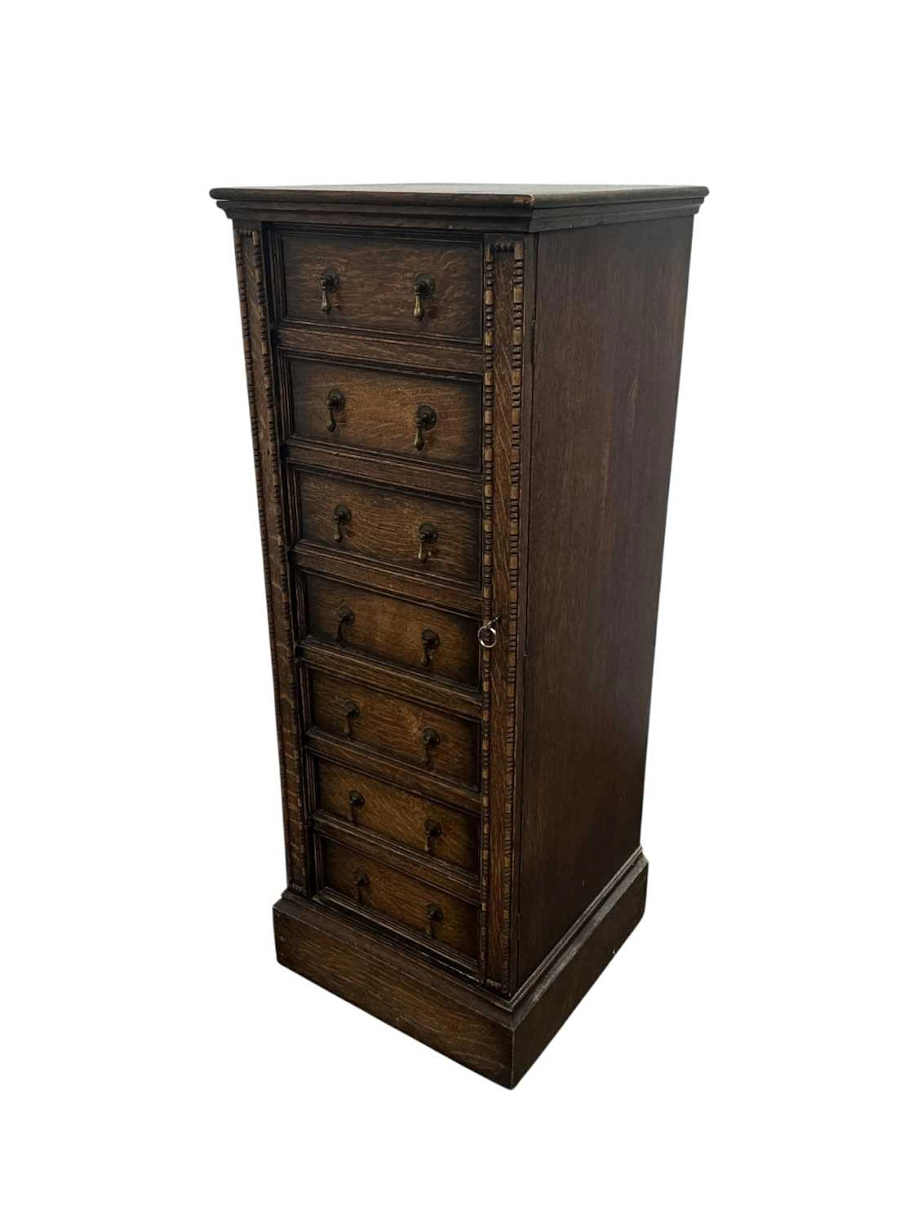 OAK WELLINGTON CHEST EARLY 20TH CENTURY