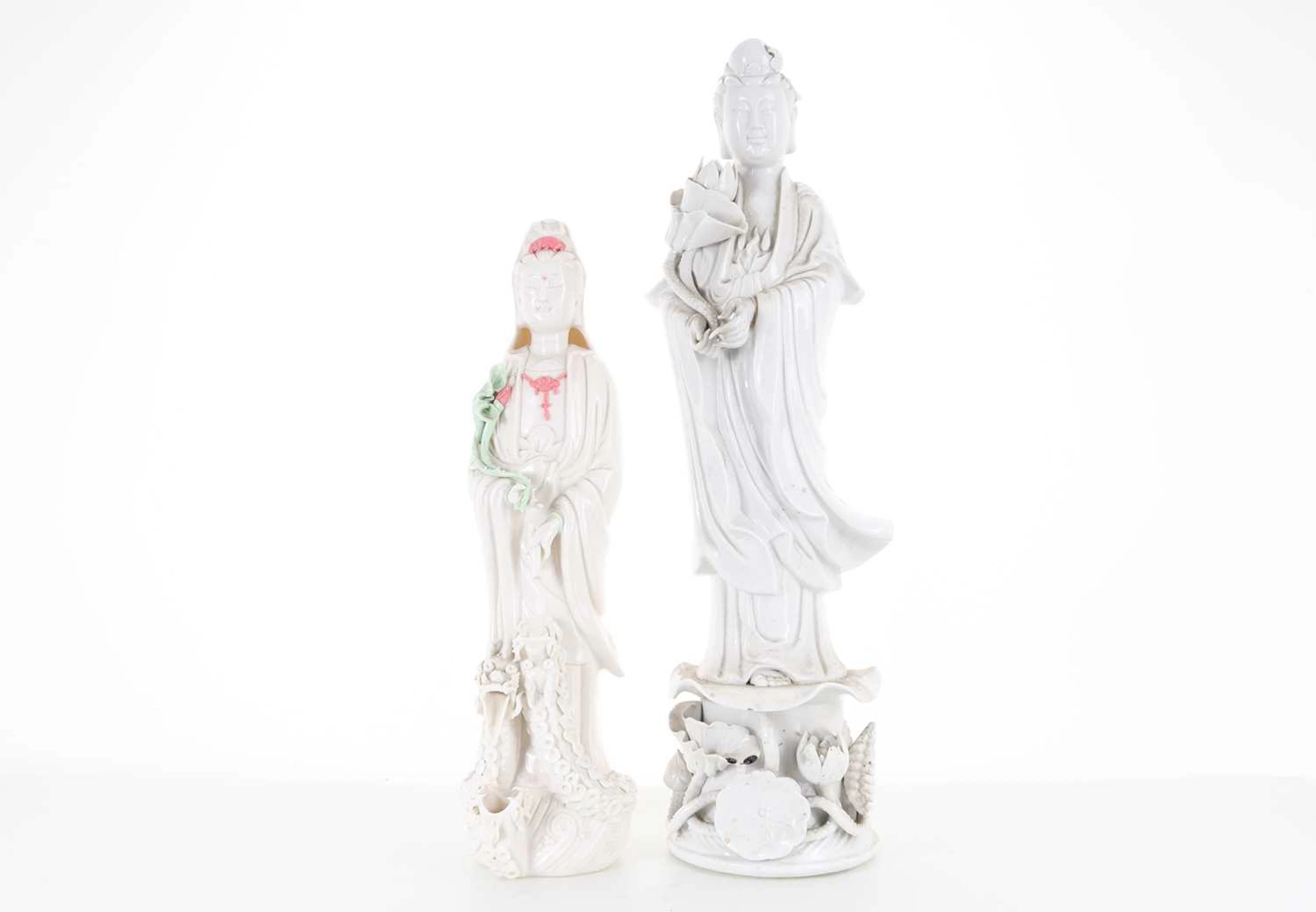 LARGE CHINESE BLANC DE CHINE FIGURE OF GUANYIN, MID/LATE 20TH CENTURY