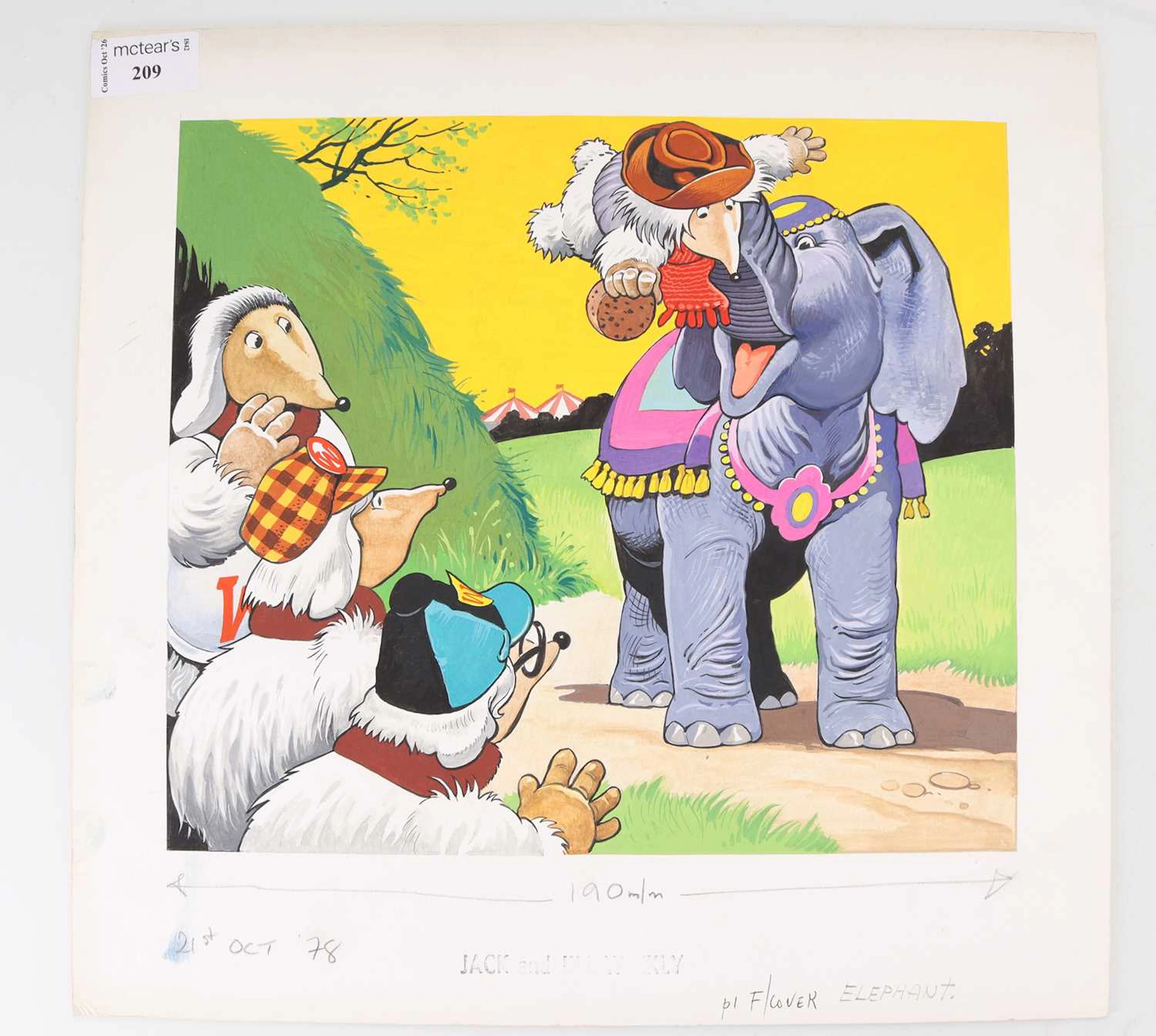 JACK AND JILL WEEKLY, THE WOMBYS, "FLOWER ELEPHANT", TWO ORIGINAL