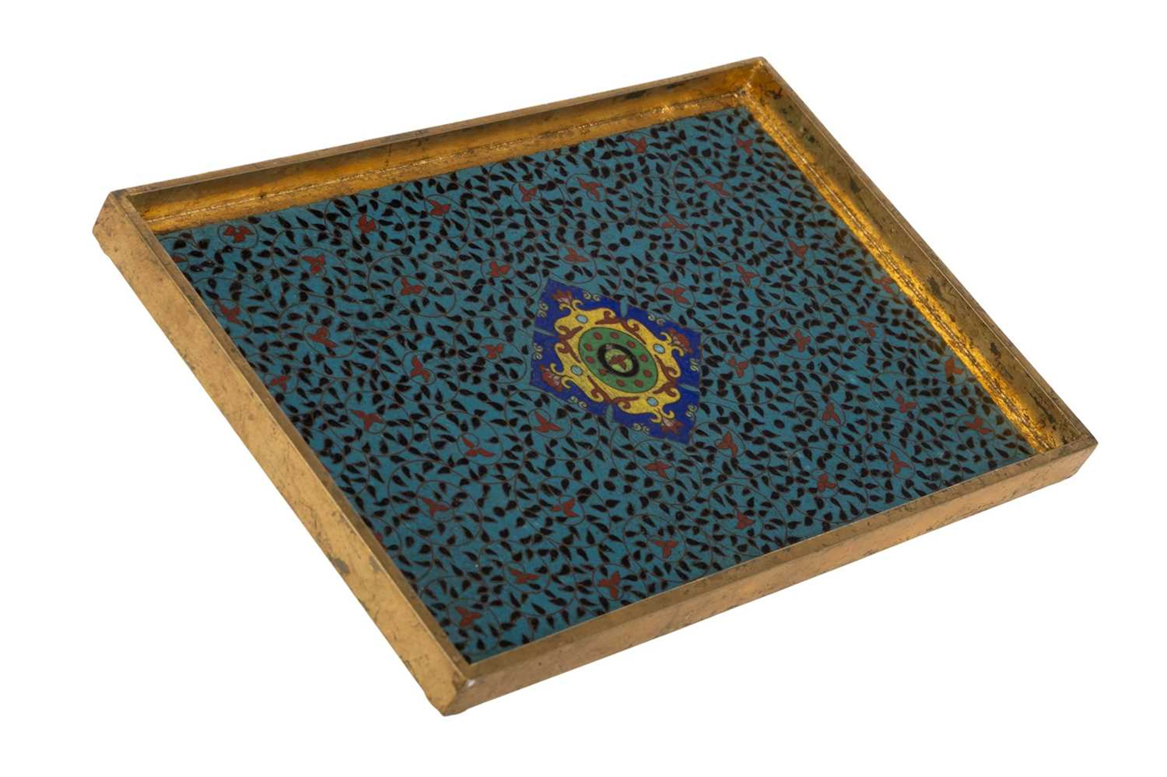 CHINESE CLOISONNE TRAY MID/LATE 19TH CENTURY