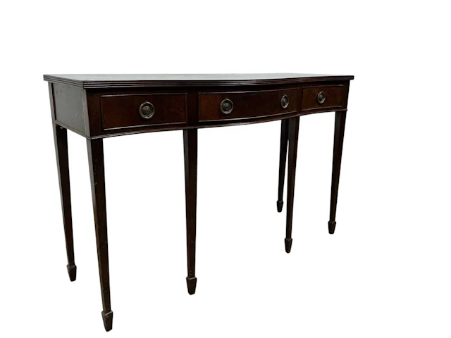 MAHOGANY SERPENTINE FRONTED SIDE TABLE LATE 20TH CENTURY