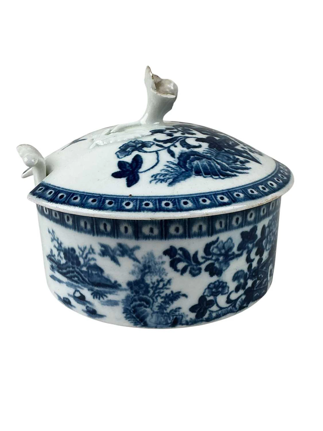 EARLY WORCESTER PORCELAIN LIDDED BOX CIRCA 1820s