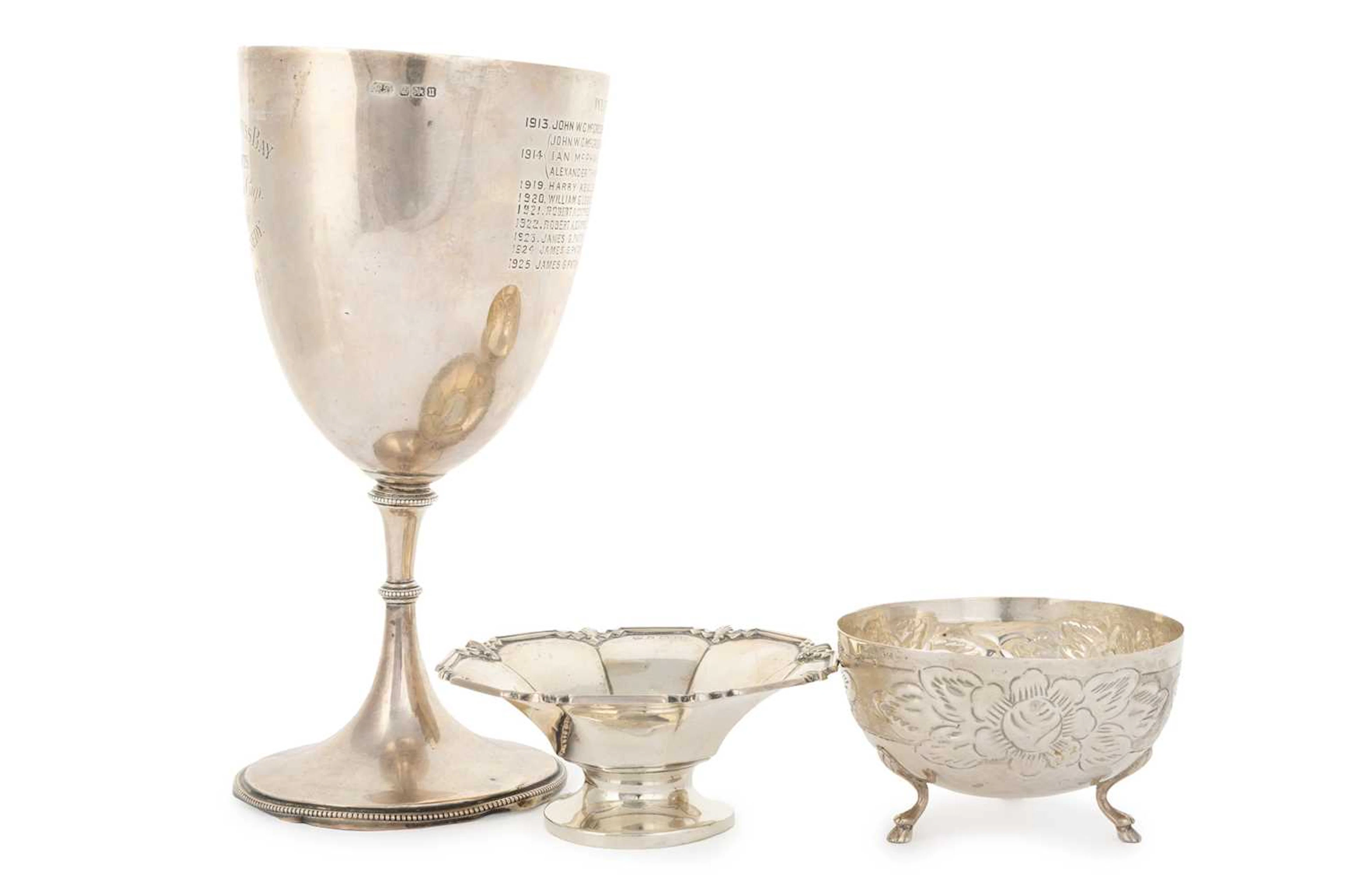 GEORGE V SILVER PRESENTATION GOBLET MAKER HARRODS STORES LTD, SHEFFIELD 1912