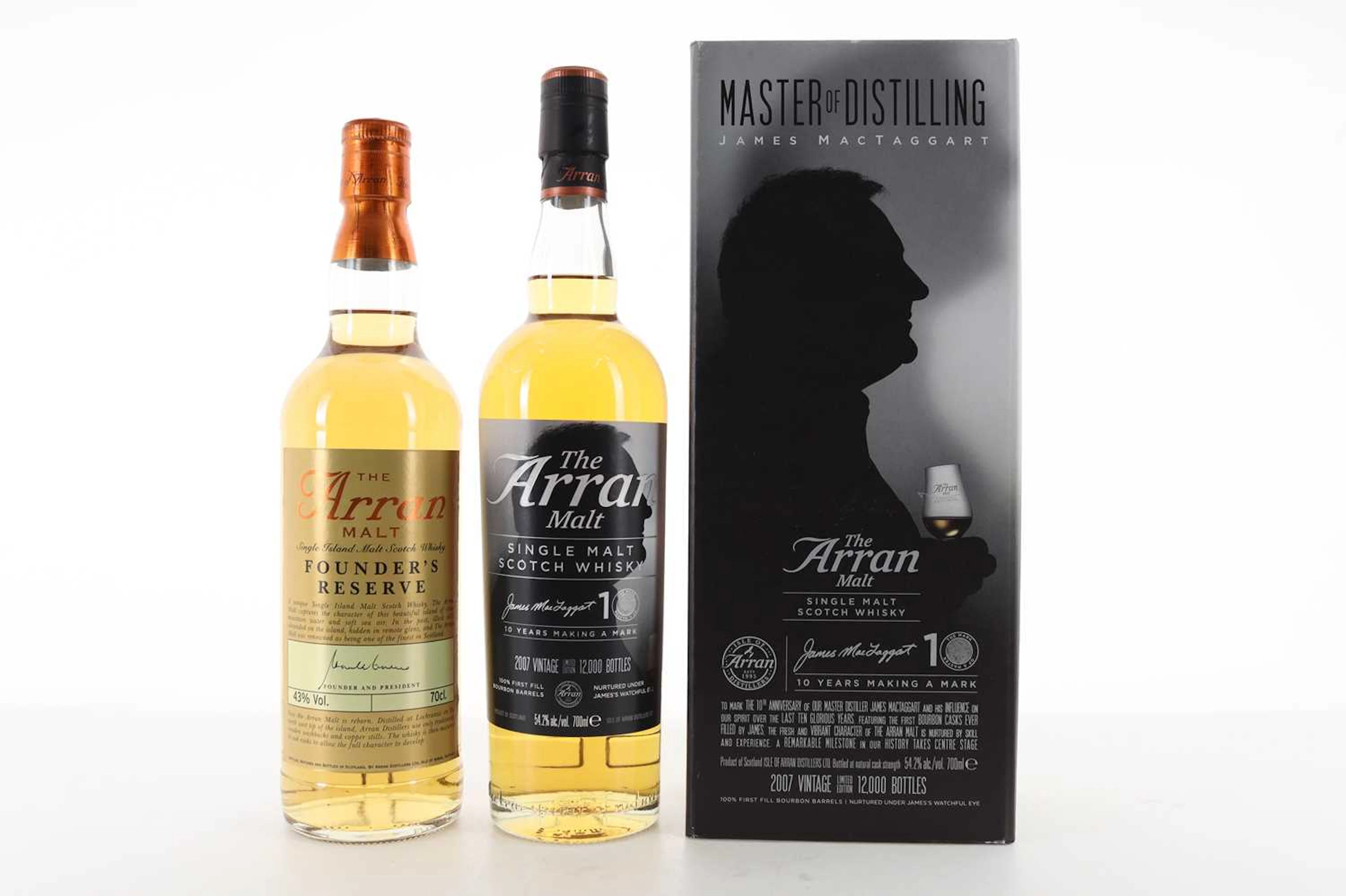 ARRAN 2007 10 YEAR OLD MASTER OF DISTILLING AND FOUNDER'S RESERVE