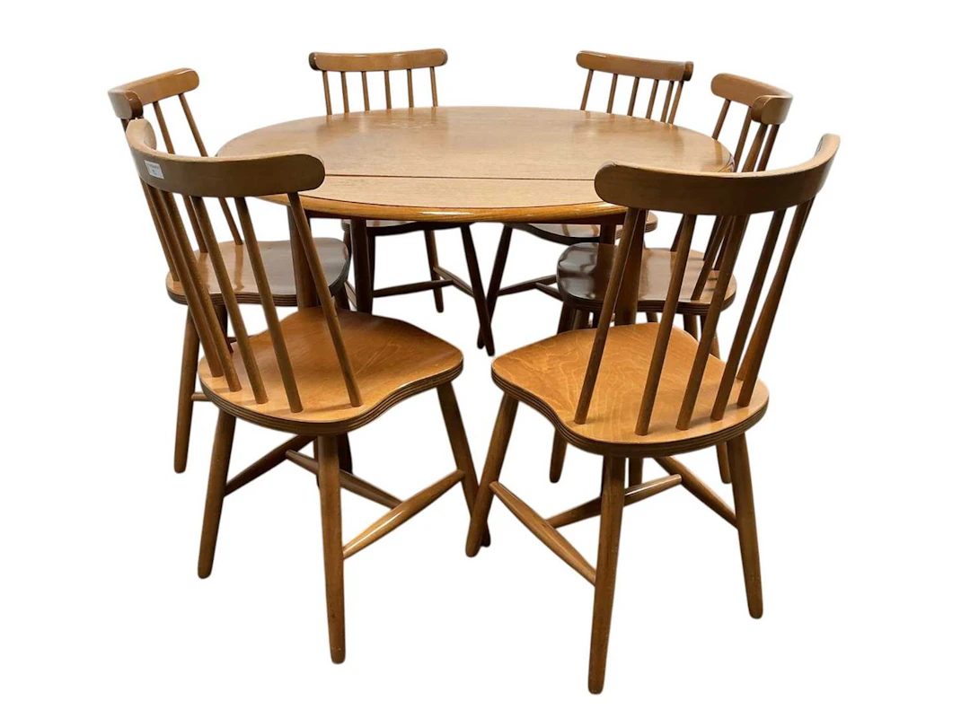RETRO KITCHEN TABLE AND CHAIRS MID/LATE 20TH CENTURY