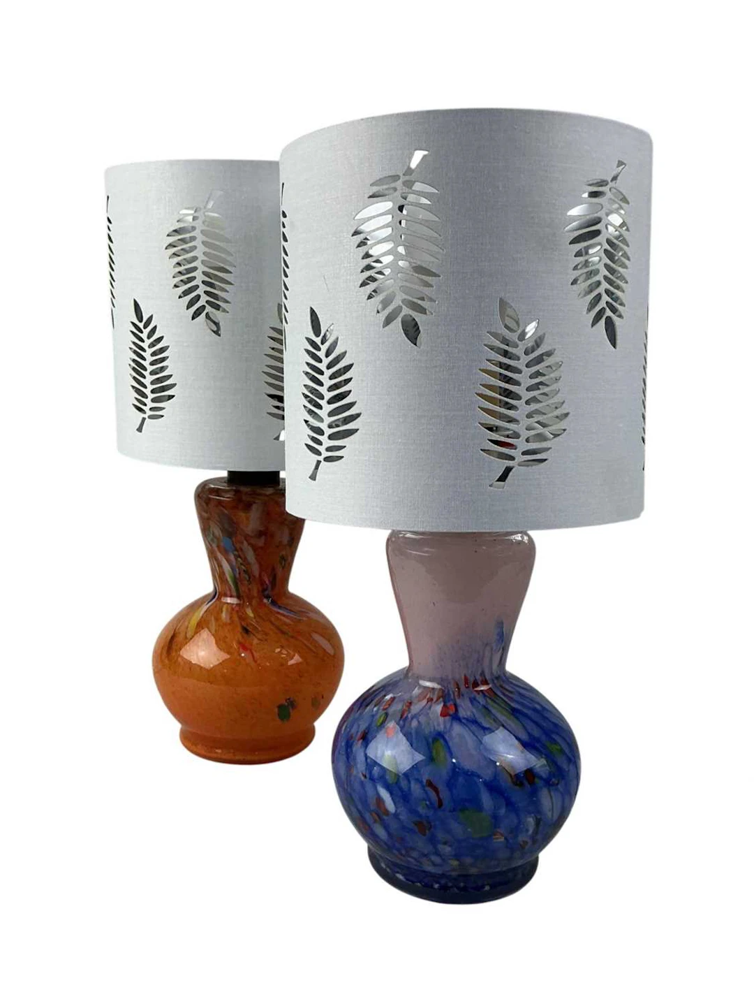 TWO VASART GLASS TABLE LAMPS MID 20TH CENTURY