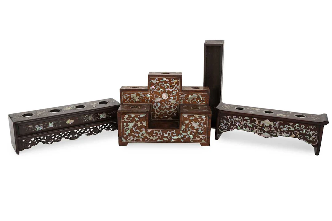 COLLECTION OF CHINESE HARDWOOD OPIUM STANDS EARLY/MID 20TH CENTURY